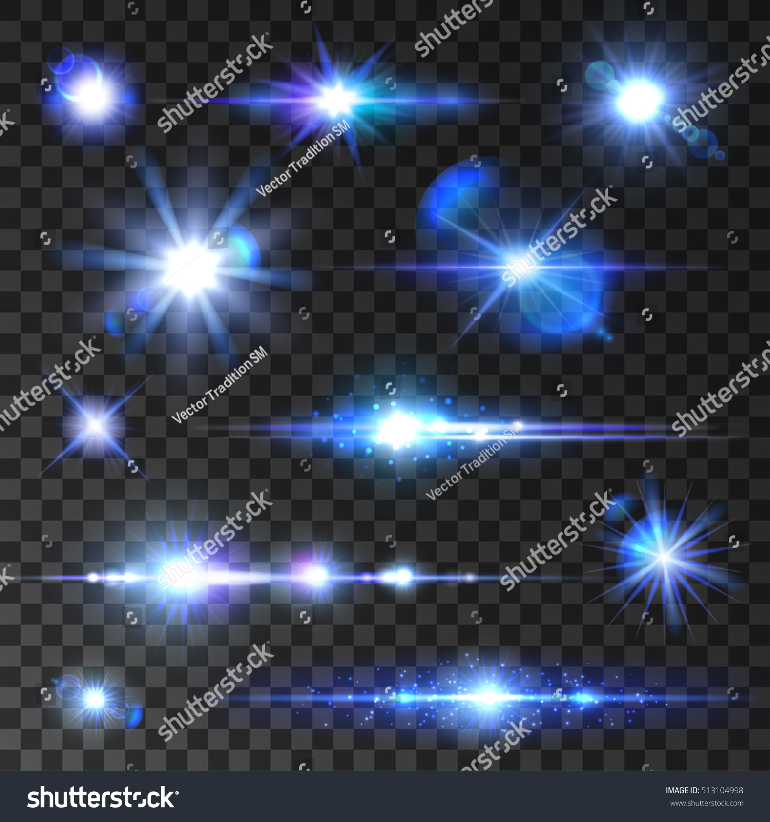 Star Shine Set Shining Stars Glittering Stock Vector (Royalty Free ...