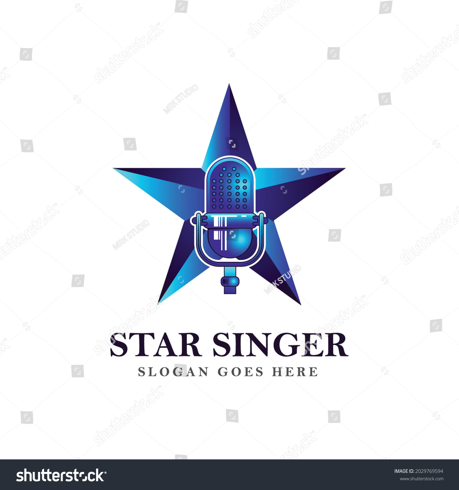 Star Singer Logo Template Design Stock Vector (royalty Free) 2029769594 