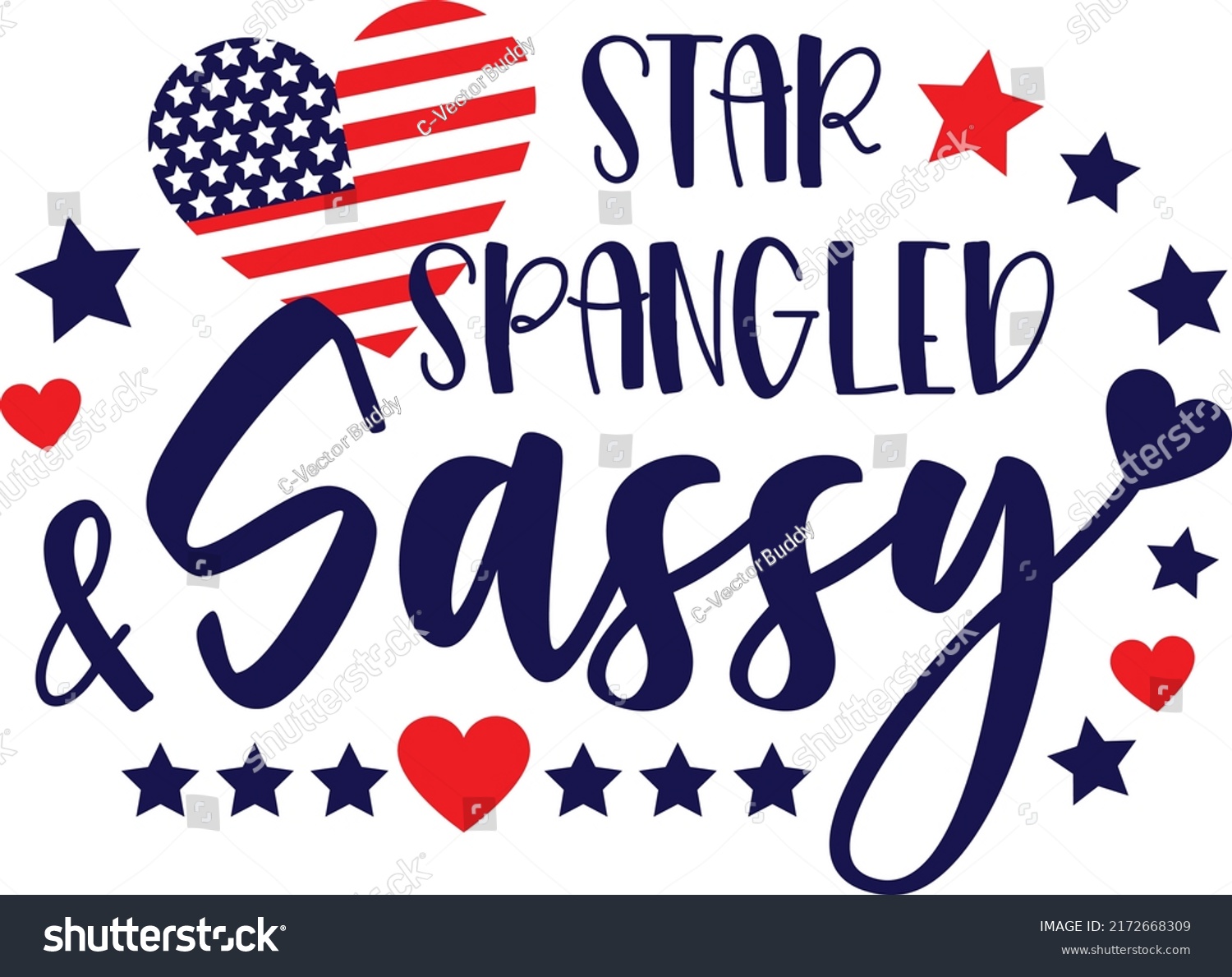 Star Spangled Sassy American Flag Freedom Stock Vector (Royalty Free