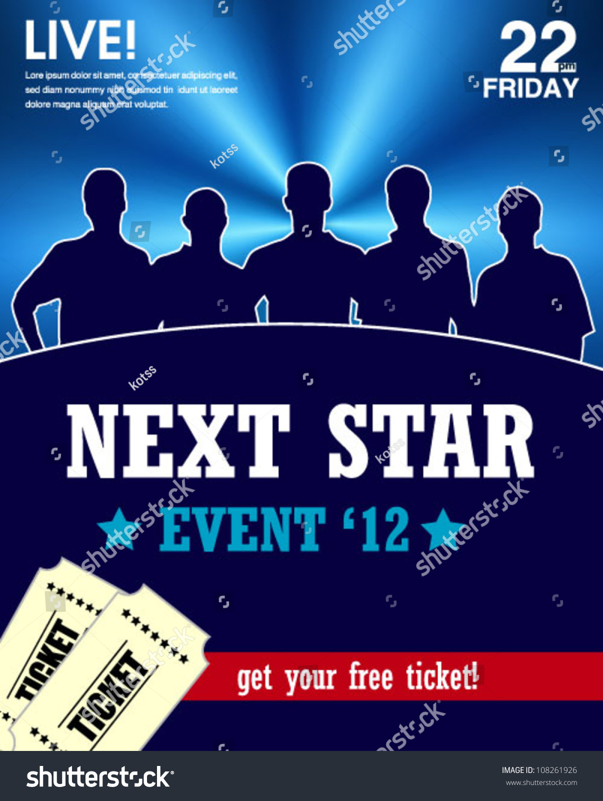 Star Talent Show Poster Web Print Stock Vector (Royalty Free In Talent Show Flyer Template
