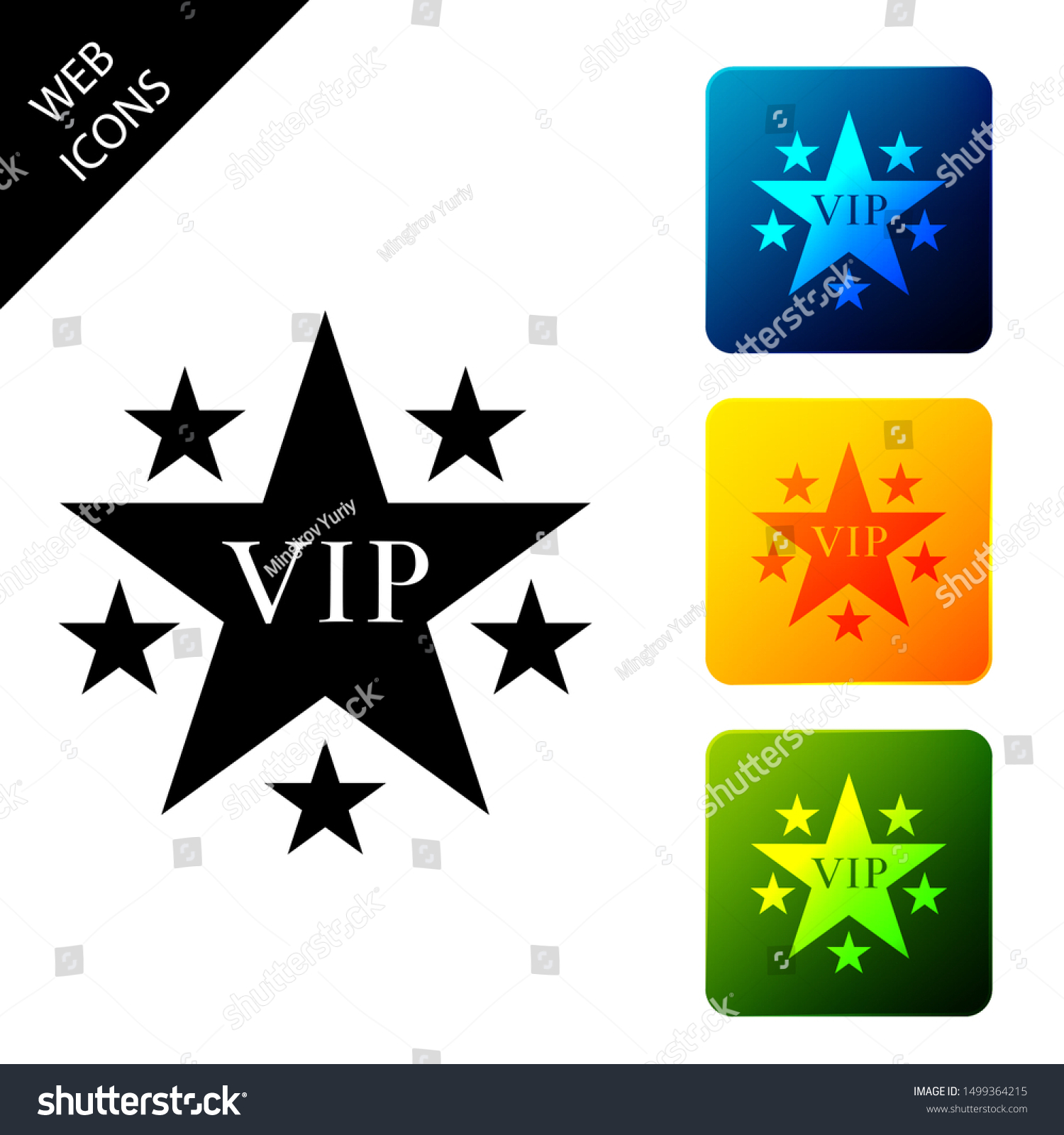 Star Vip Circle Stars Icon Isolated Stock Vector Royalty Free