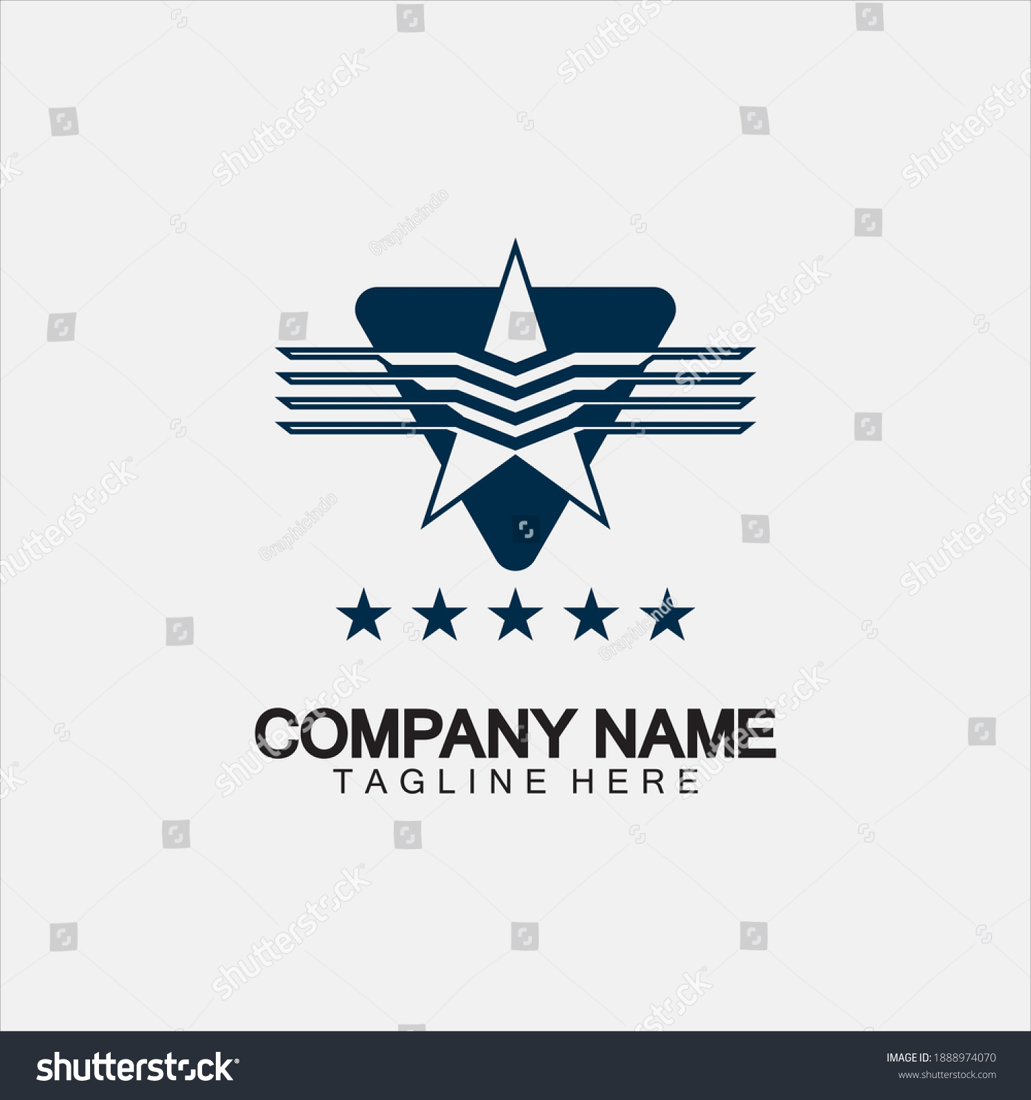 Star Wing Logo Icon Vector Illustration Stock Vector (Royalty Free ...