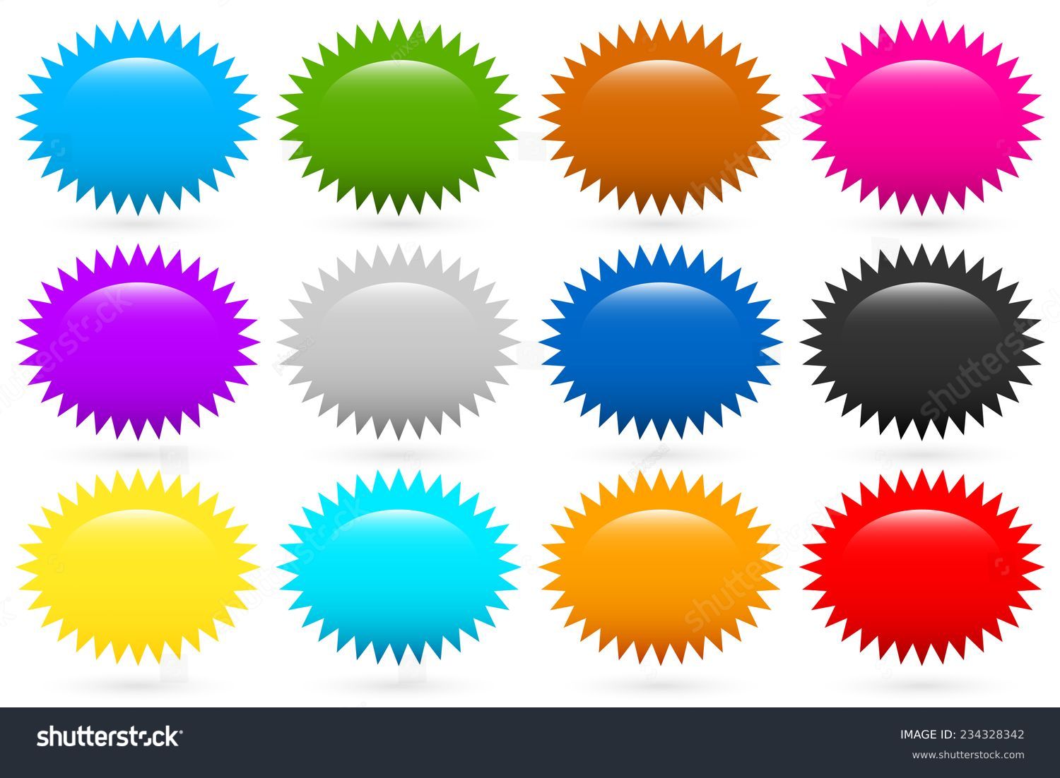 starburst vector oval Flash 12 Starburst Stock Colors Vector 234328342 Shapes