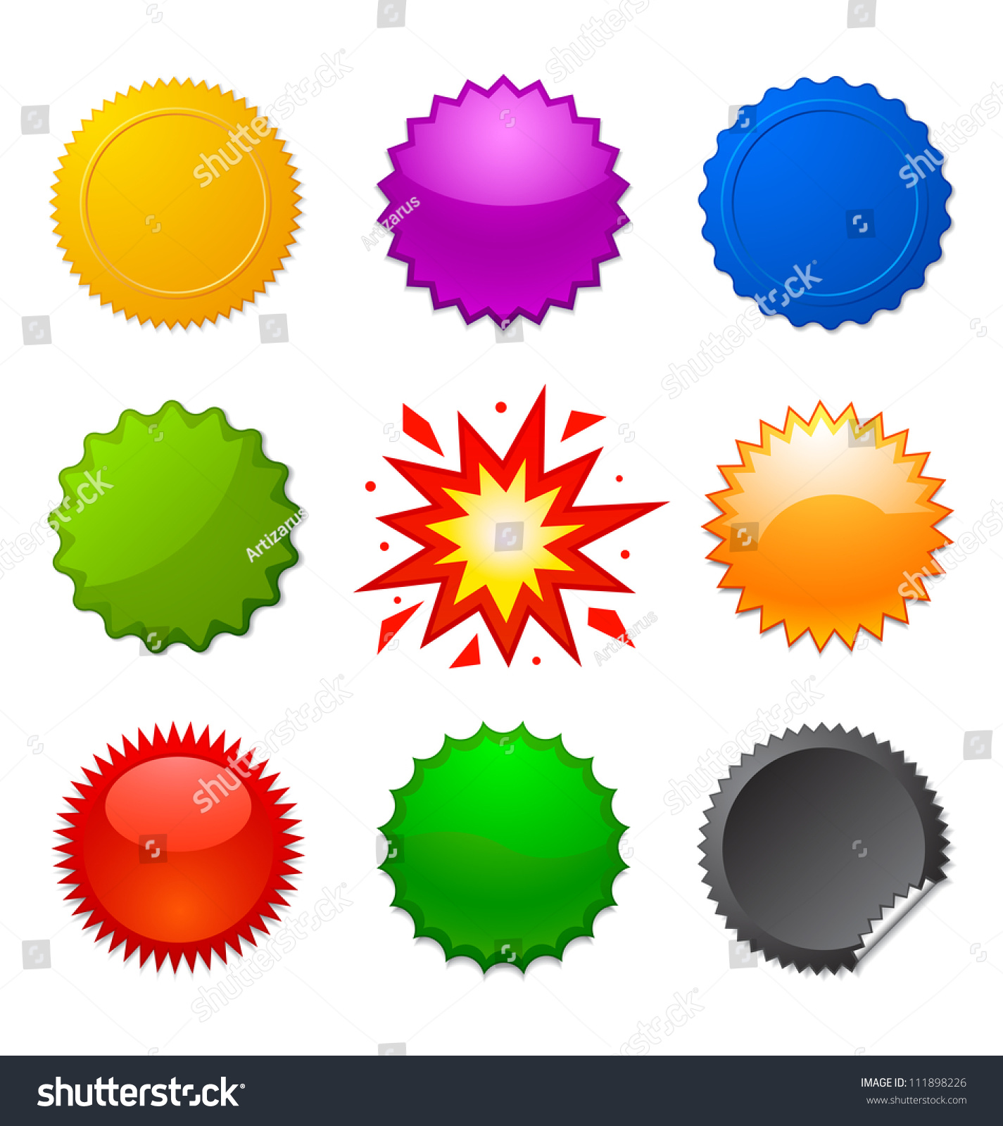 Starburst Seals Stock Vector (Royalty Free) 111898226