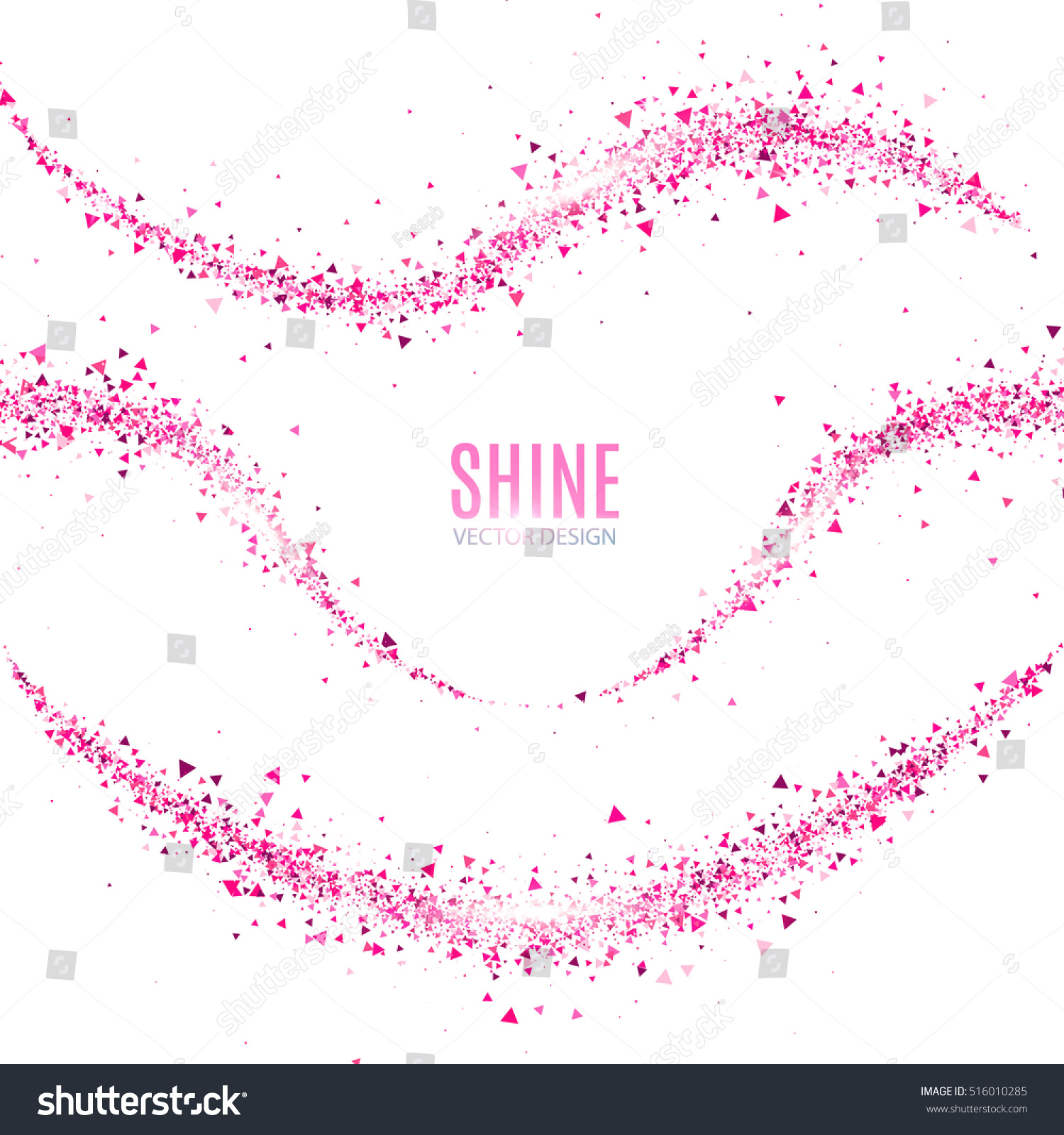 Stardust Collection Pink Glitter Wave Set Stock Vector Shutterstock