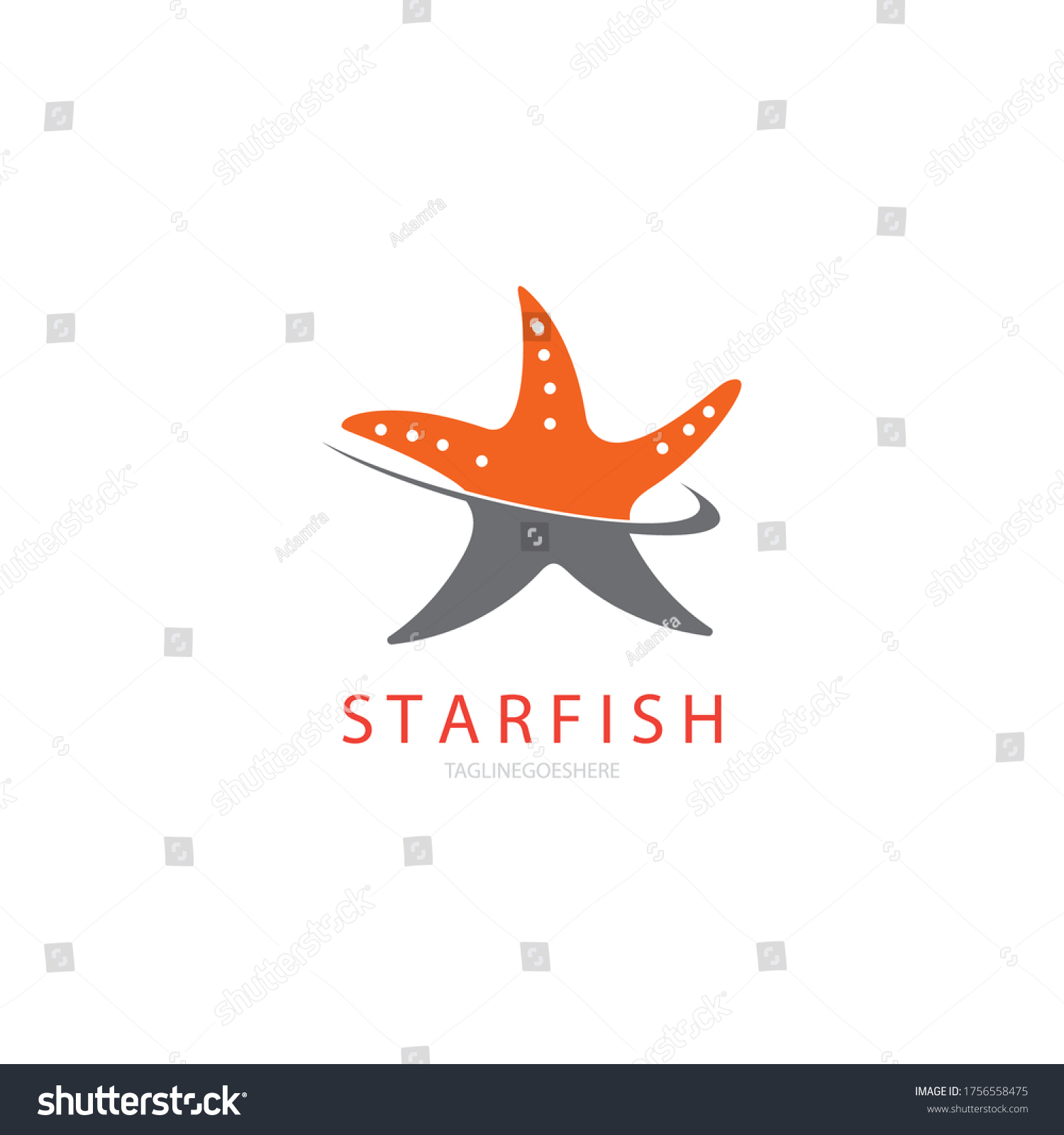 Starfish Illustration Icon Logo Vector Design Stock Vector (Royalty ...