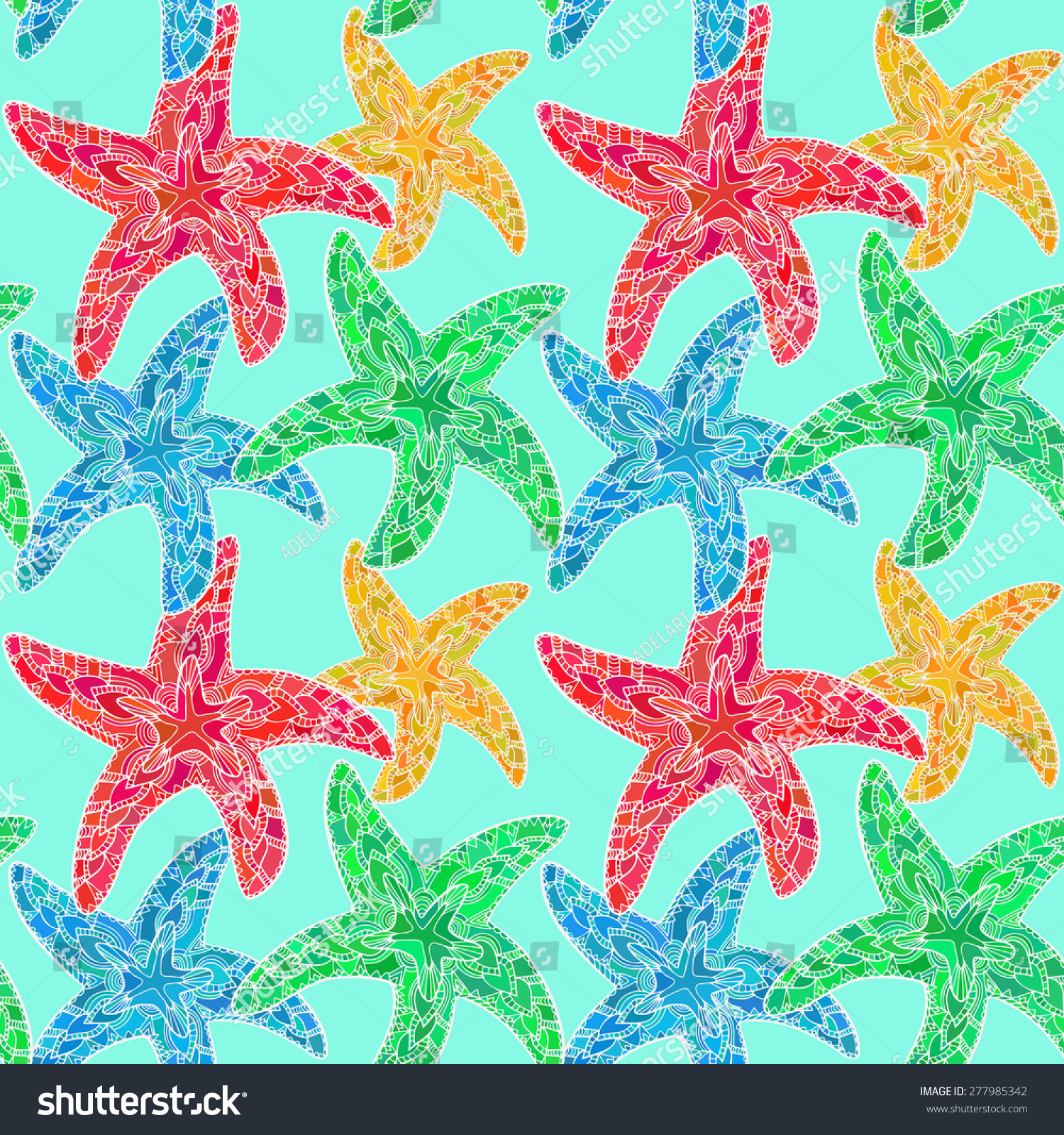 Starfish Zentangle Pattern Made Clipping Mask Stock Vector (Royalty ...