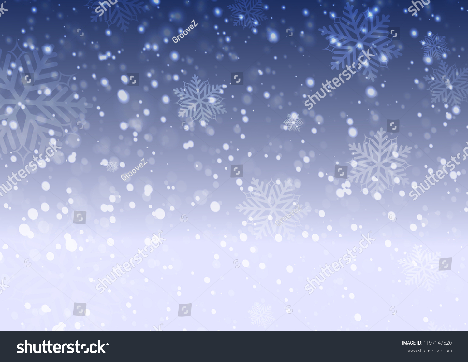 Starry Night Skywinter Sky Falling Snow Stock Vector (Royalty Free ...