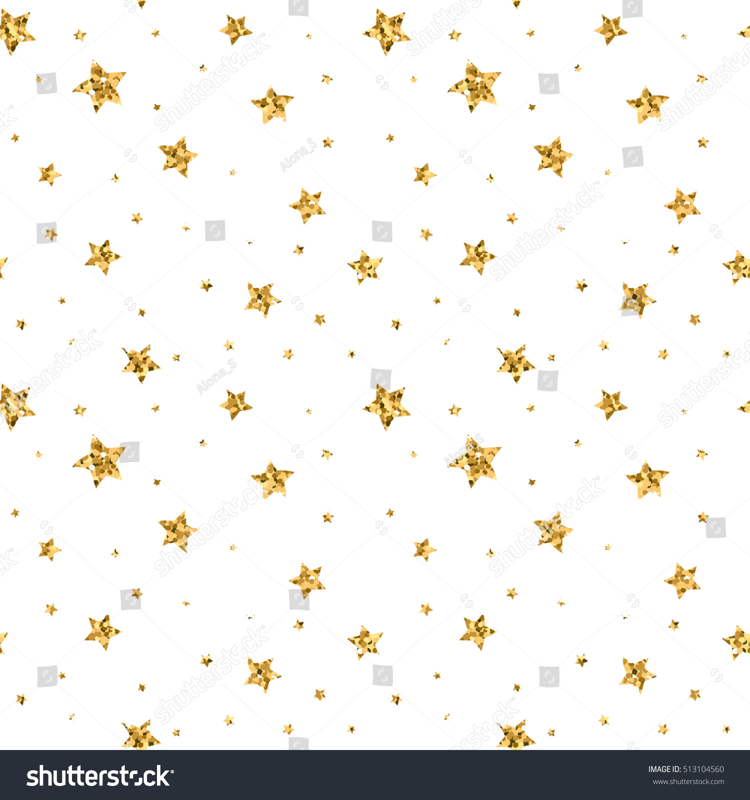 Stars Seamless Pattern Gold White Retro Stock Vector 513104560 ...