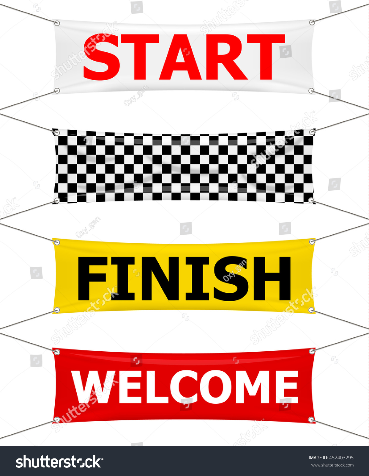 Start Finish Welcome Textile Banners Set Stock Vector 452403295 ...