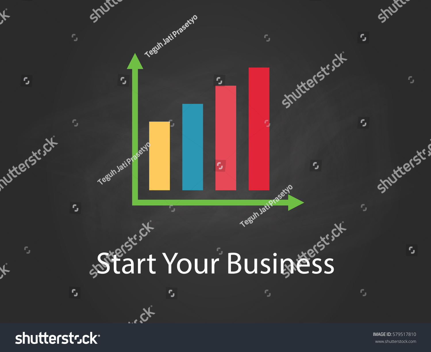 Start Your Business Chart Illustration Colourful Stock Vector (Royalty ...