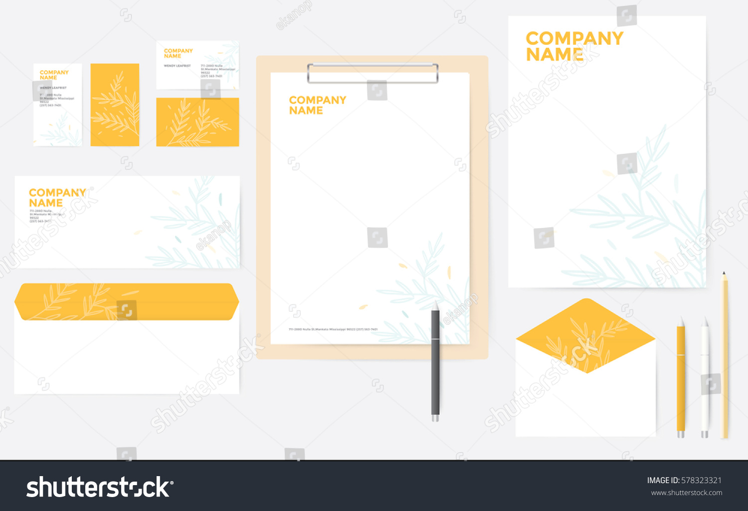 starter kit corporate stationary business that stock vector royalty