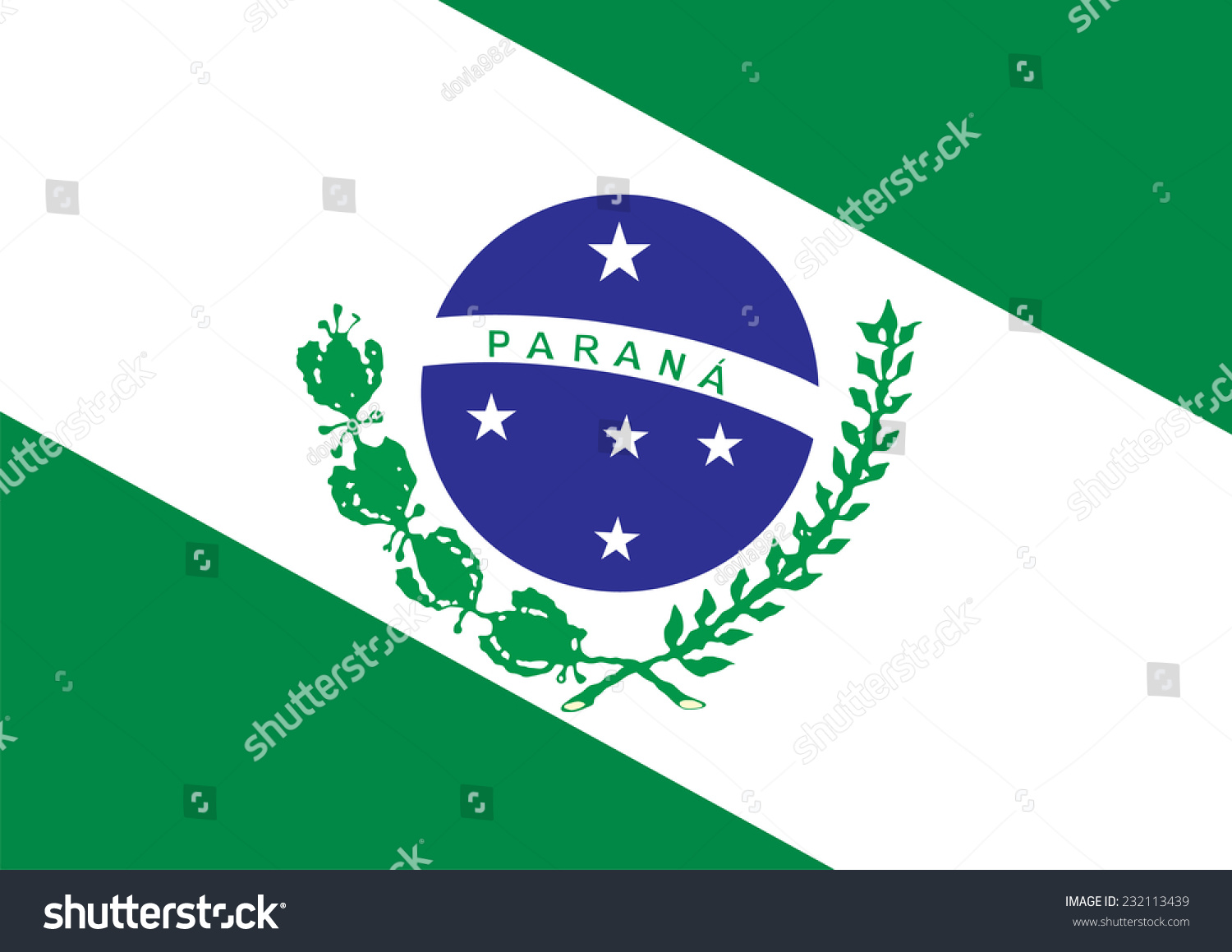 State Flag Parana Brazil Vector Design Stock Vector 232113439 ...