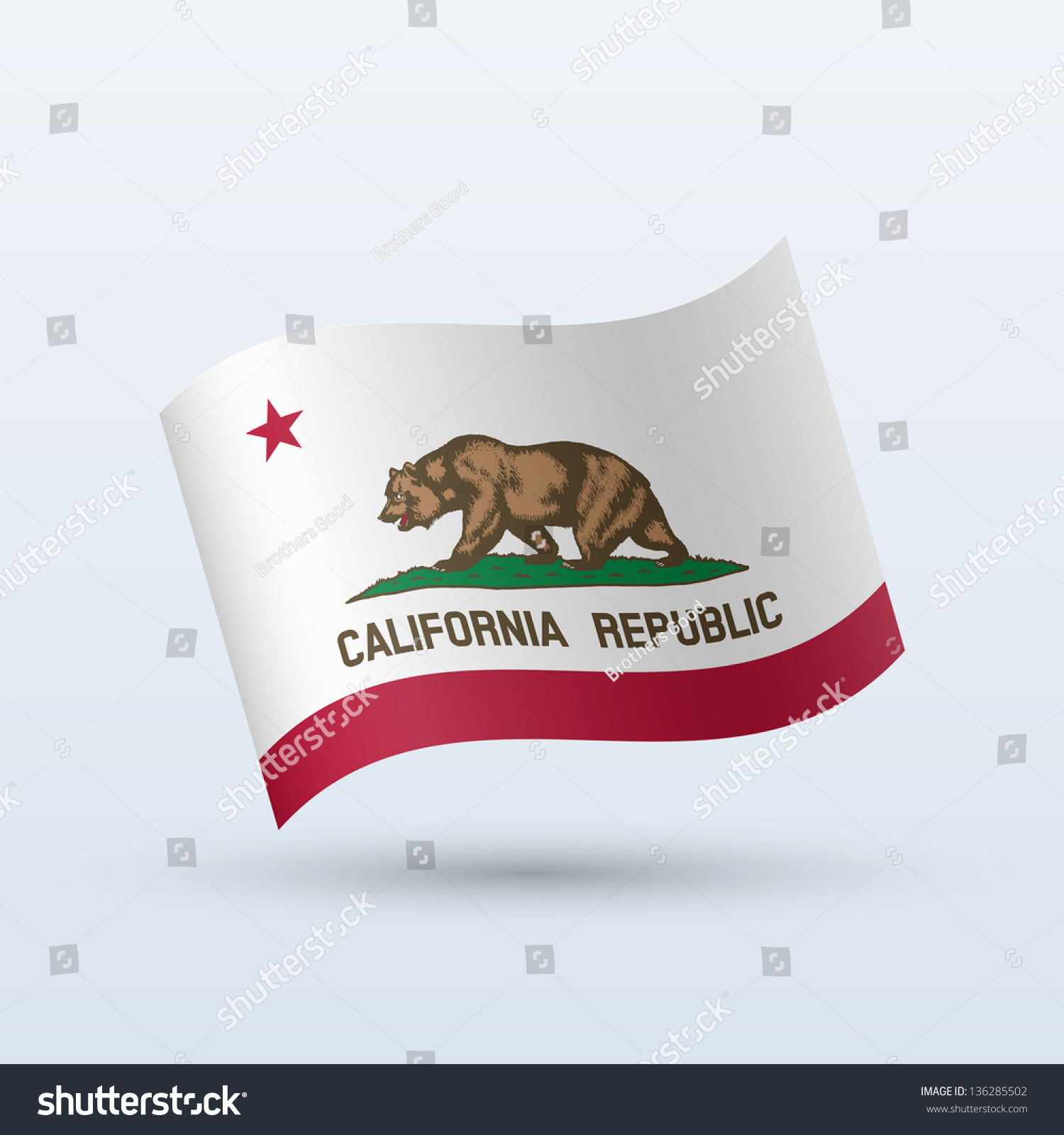 State Of California Flag Waving Form On Gray Background Vector Illustration State Of California Flag Waving Form On Gray Background Vector Illustration