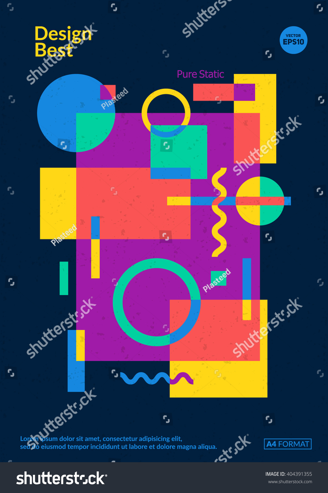 Static Design Poster Simple Colorful Geometric Stock Vector Royalty Free
