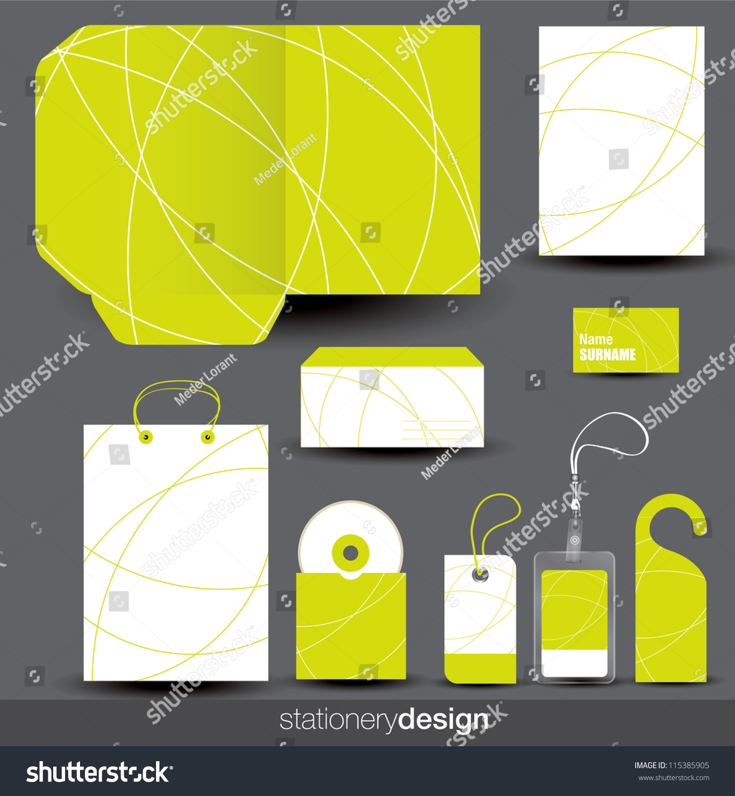 Stationery Design Set Editable Vector Format Stock Vector (Royalty Free) 115385905 Shutterstock