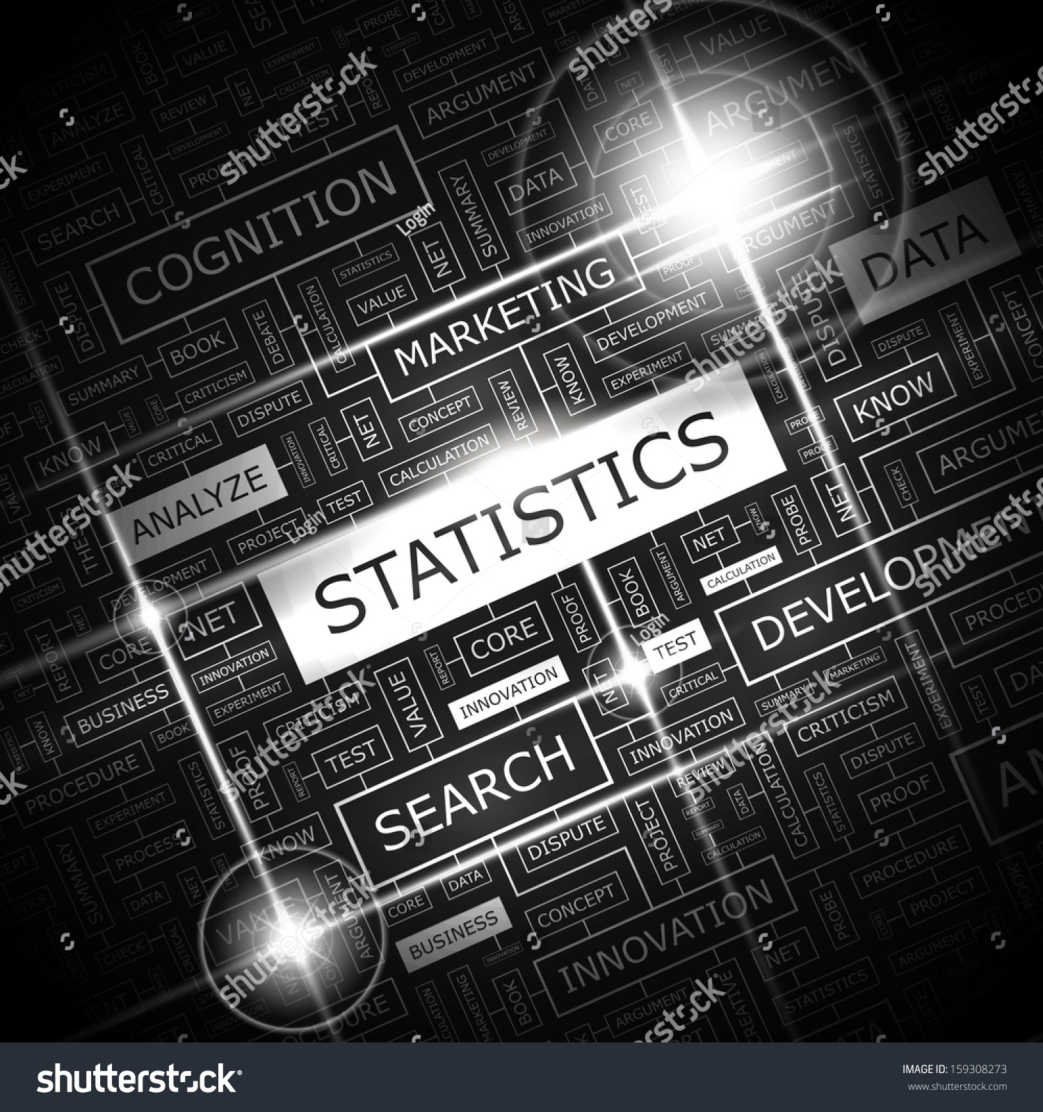 Statistics Word Cloud Concept Illustration Graphic Stock Vector ...