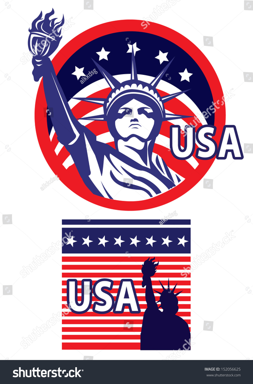 Statue Liberty Graphic Icon Set Stock Vector 152056625 - Shutterstock
