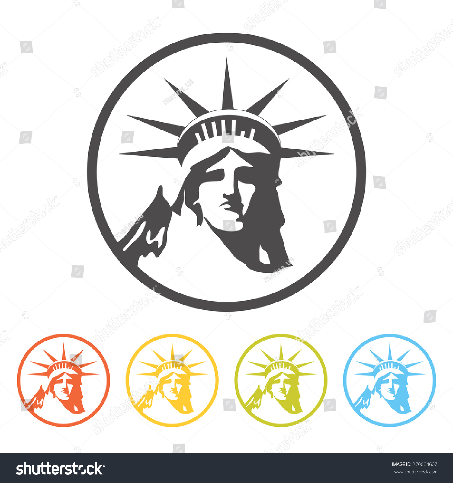 Statue Liberty Icon Vector Pictogram Symbol Stock Vector (Royalty Free ...