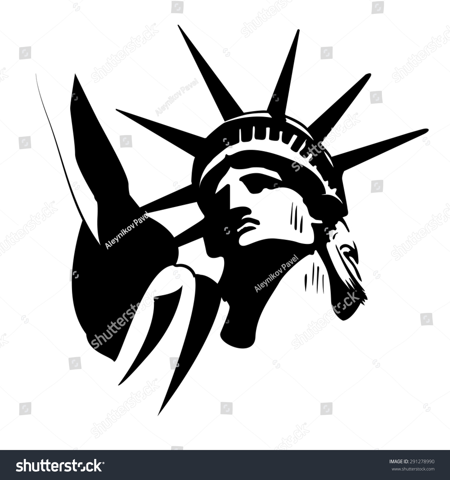 Statue Of Liberty Sticker. Stock Vector Illustration 291278990 ...