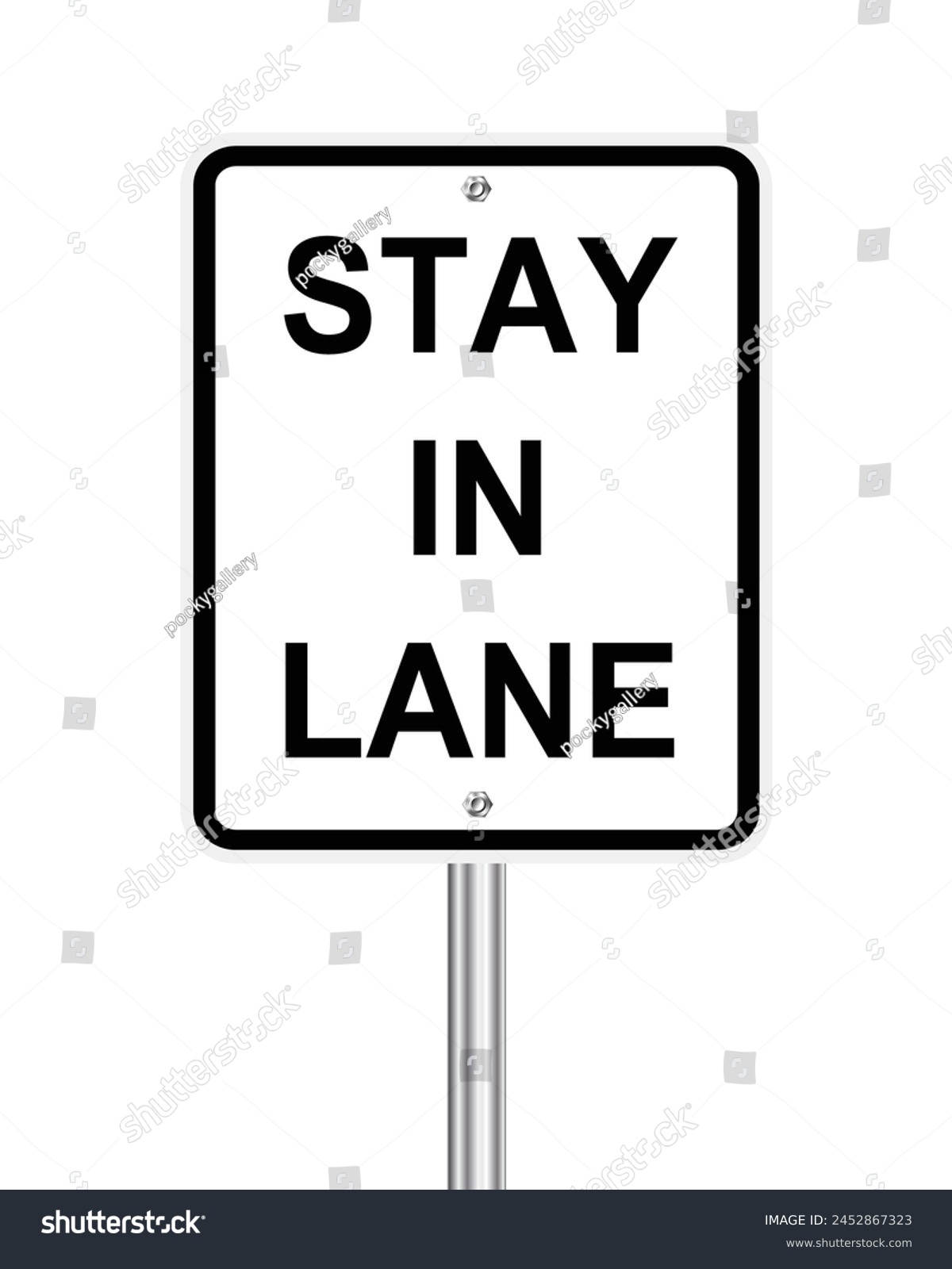 SVG of Stay in lane traffic sign on white background svg