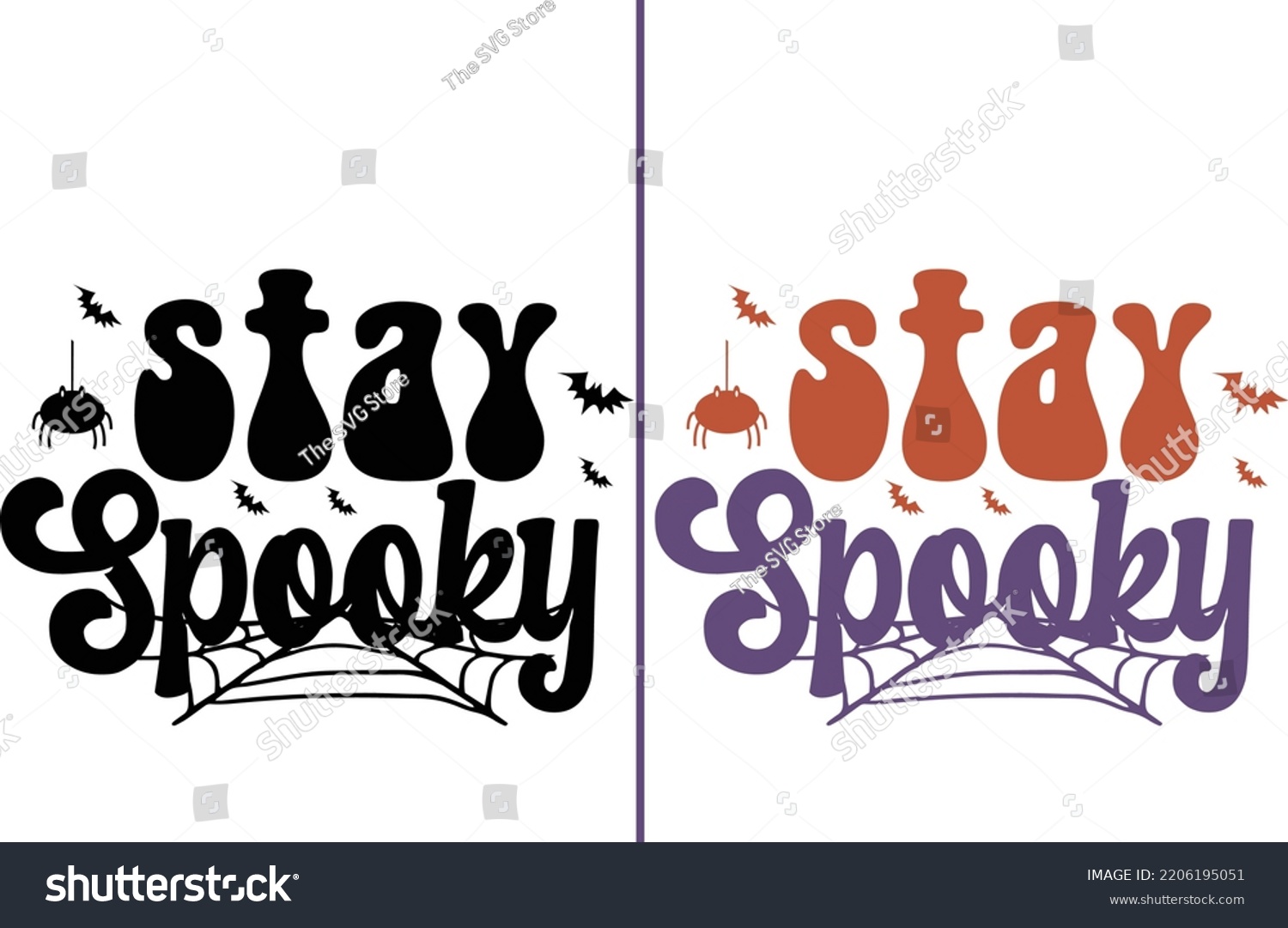 SVG of Stay Spooky  Halloween Retro Vintage Quotes cut file svg