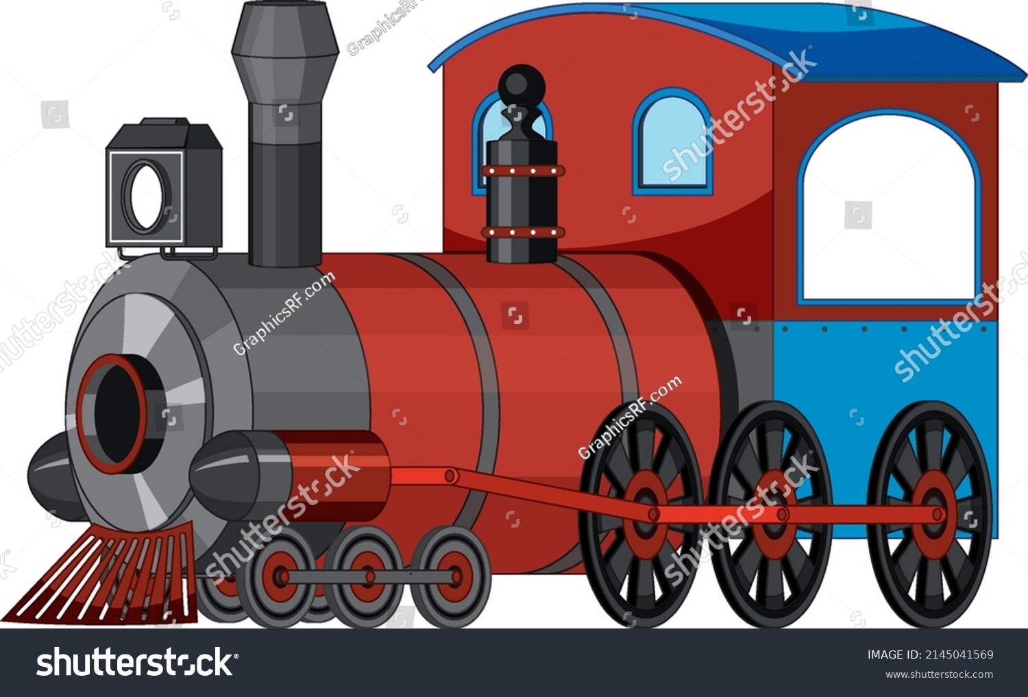 Steam Locomotive Train Vintage Style Illustration Stock Vector (Royalty ...