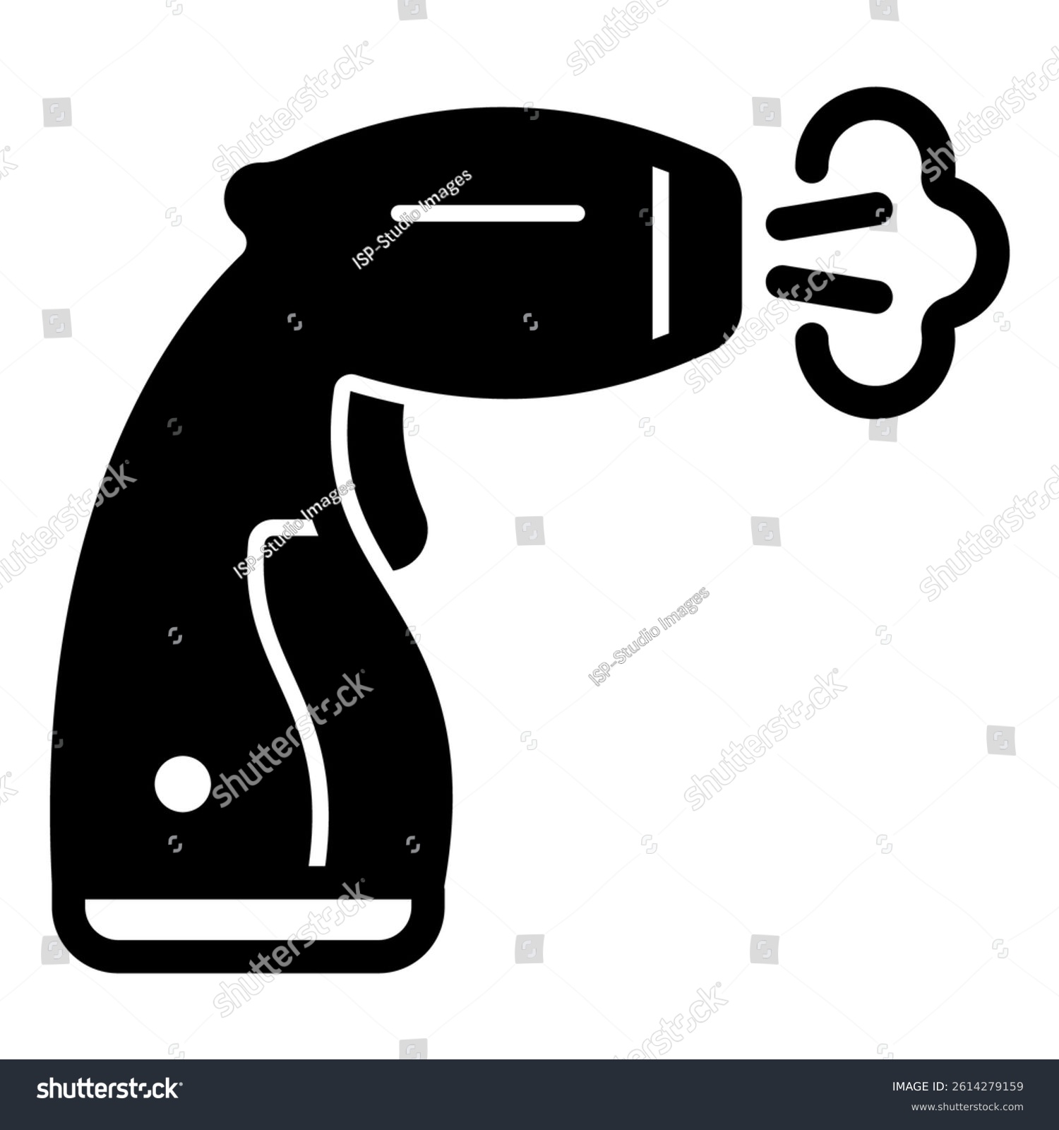 black spray bottle icon, spraying steam clip art preview