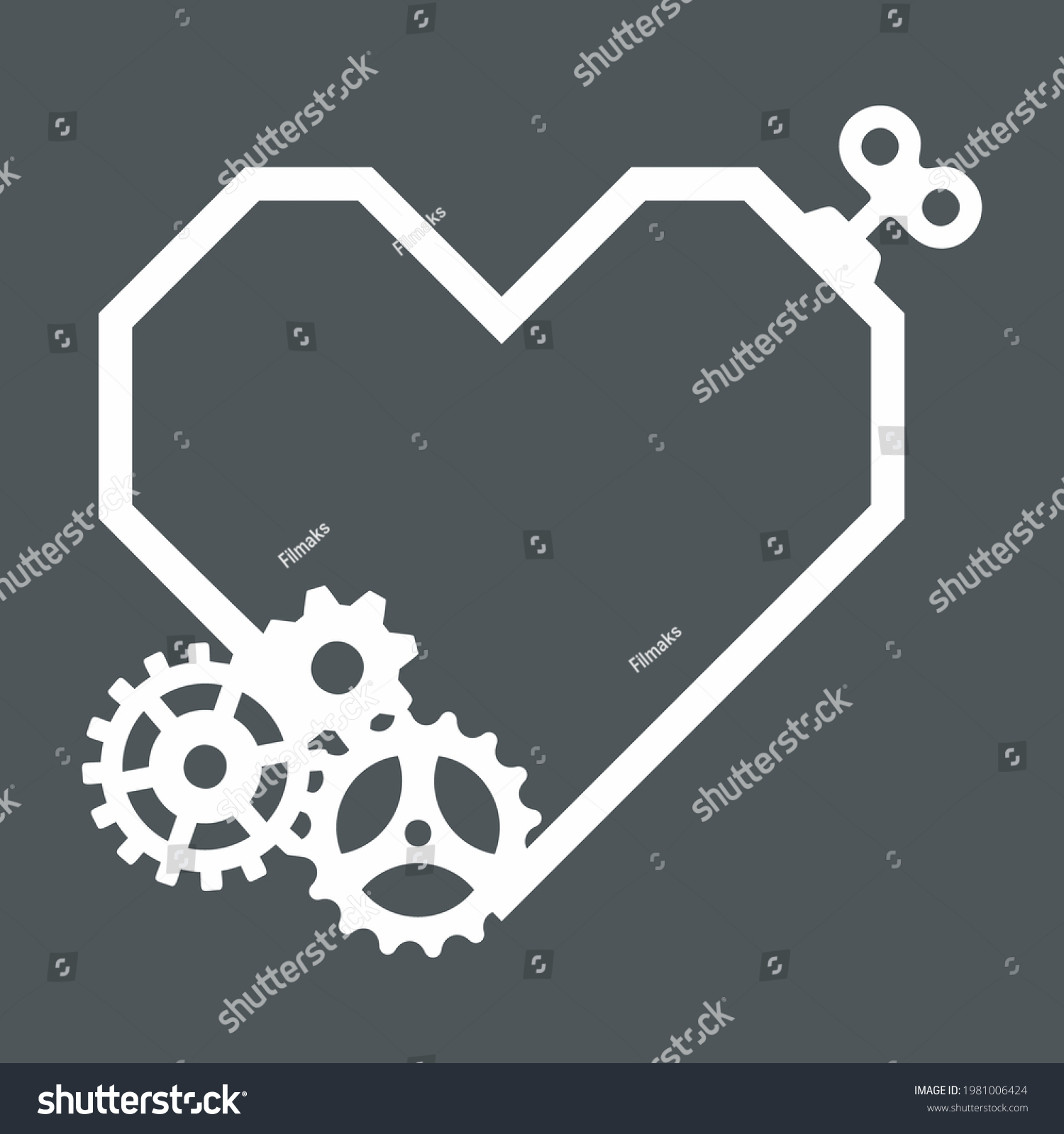 SVG of Steampunk gear heart quality vector illustration cut svg