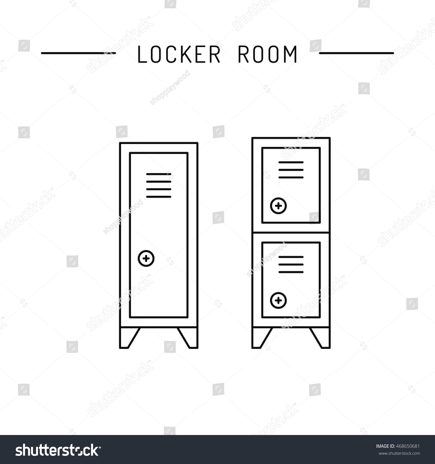 Steel Cabinet Locker Rooms Front View Stock Vector (Royalty Free ...