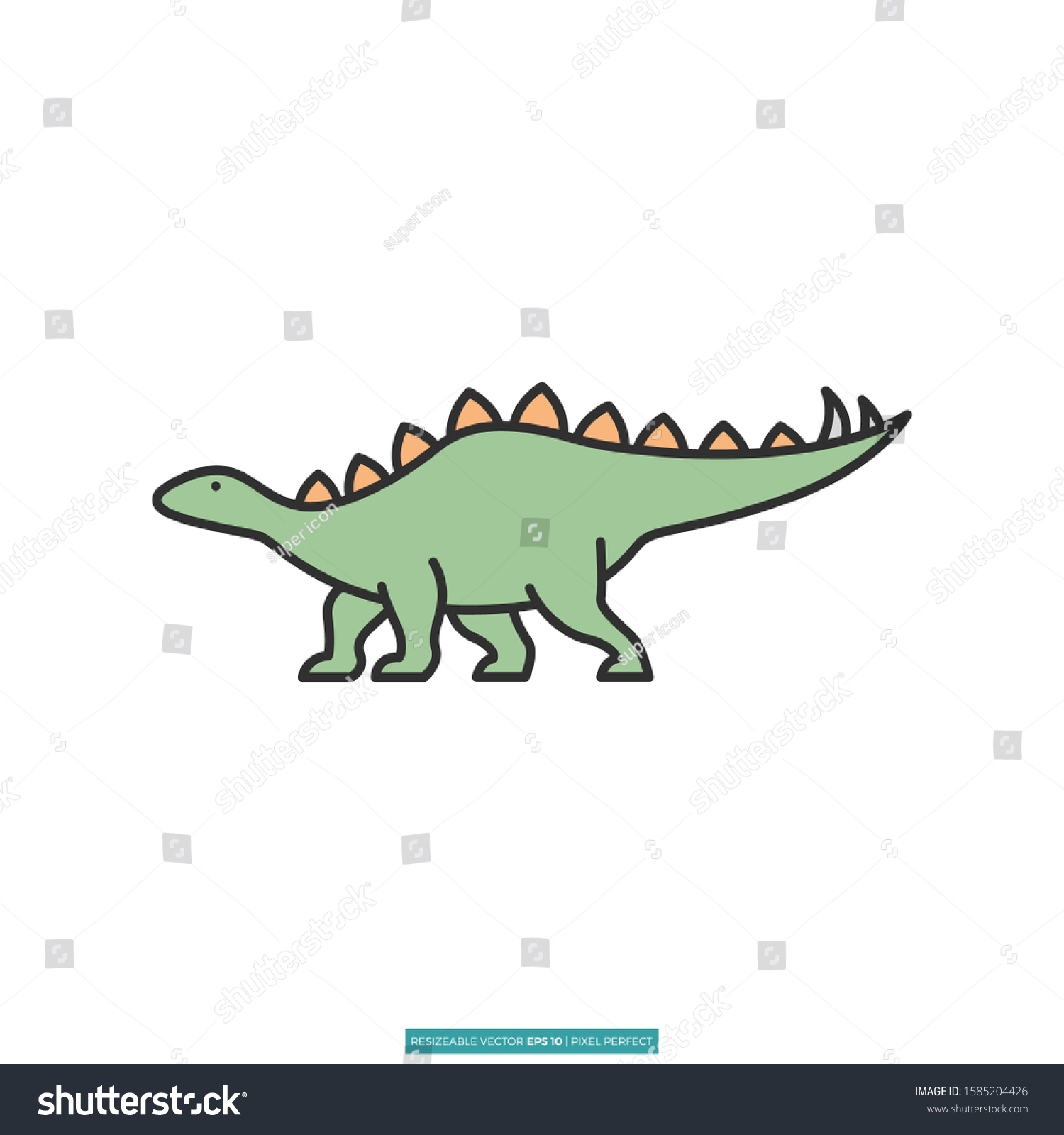 SVG of Stegosaurus icon vector illustration logo template for many purpose. Isolated on white background. svg
