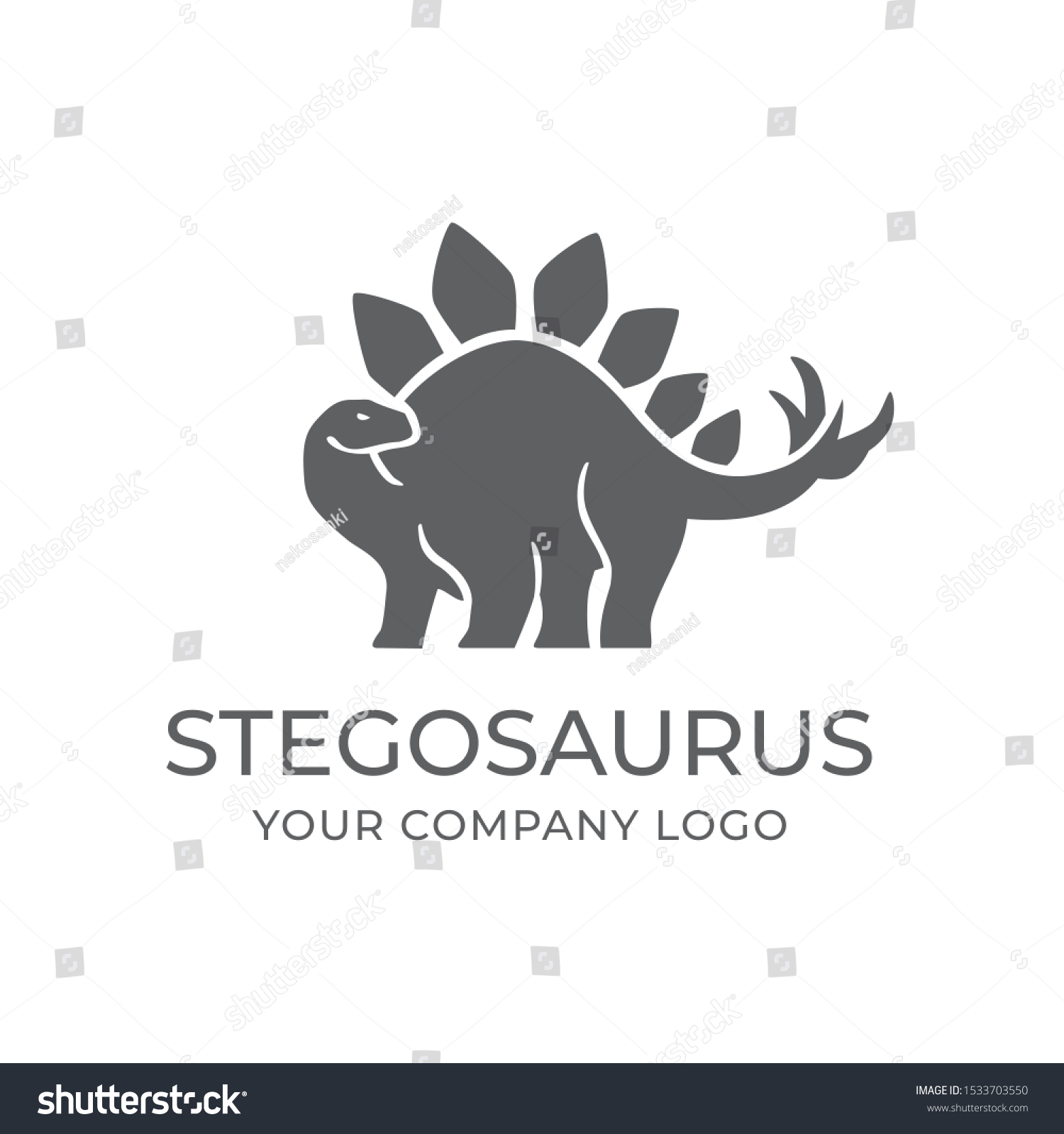 Stegosaurus Logo Your Company Stock Vector (Royalty Free) 1533703550 ...