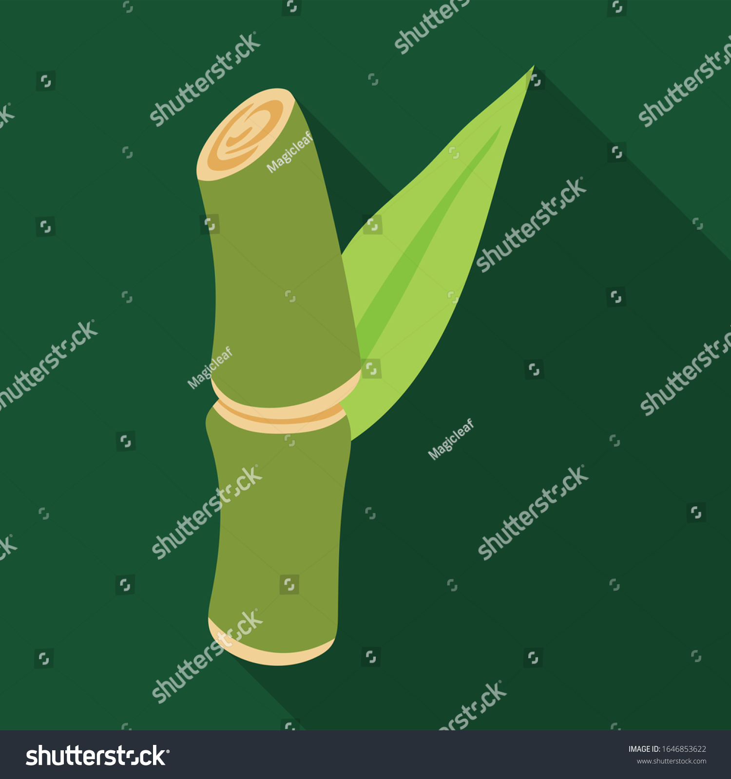 Stem Sugar Cane Vector Iconflat Vector Stock Vector Royalty Free 1646853622 Shutterstock 