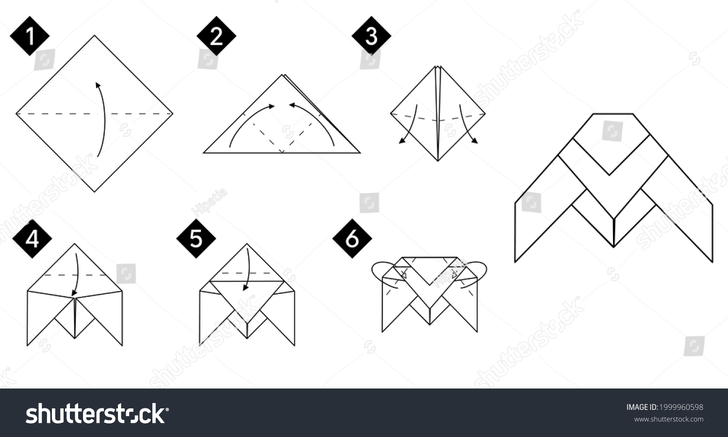 Step By Step How Make Origami Stock Vector (Royalty Free) 1999960598 ...