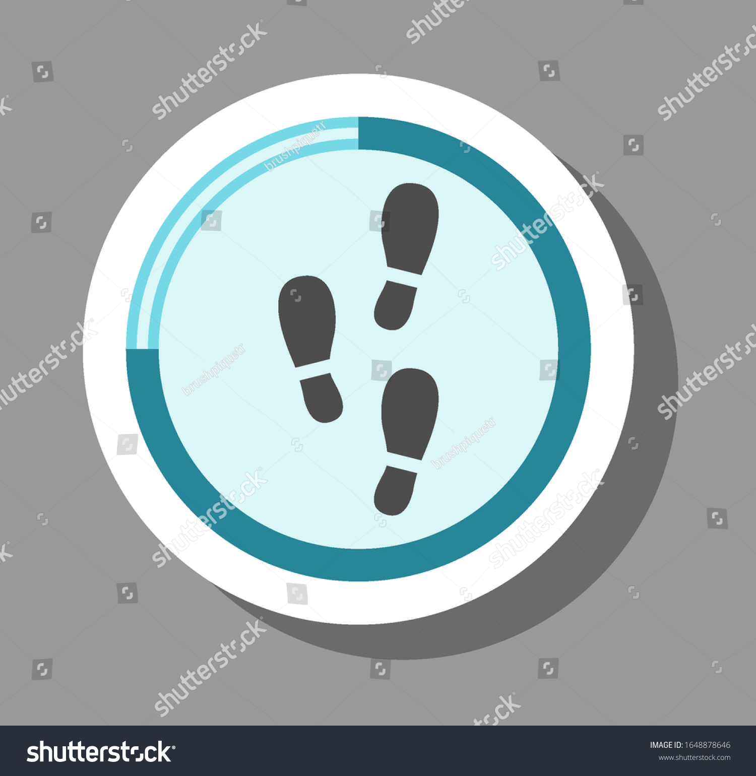 SVG of Step counter icon that symbolizes healty and running. All the objects, shadows and background are in different layers.  svg