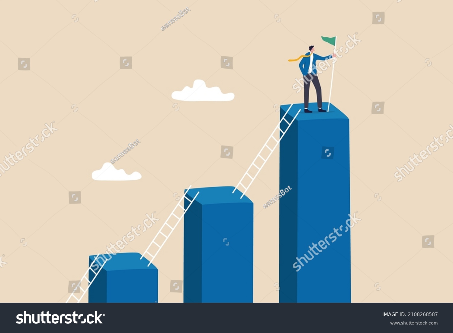 Step Grow Business Ladder Success Progress Stock Vector (Royalty Free ...