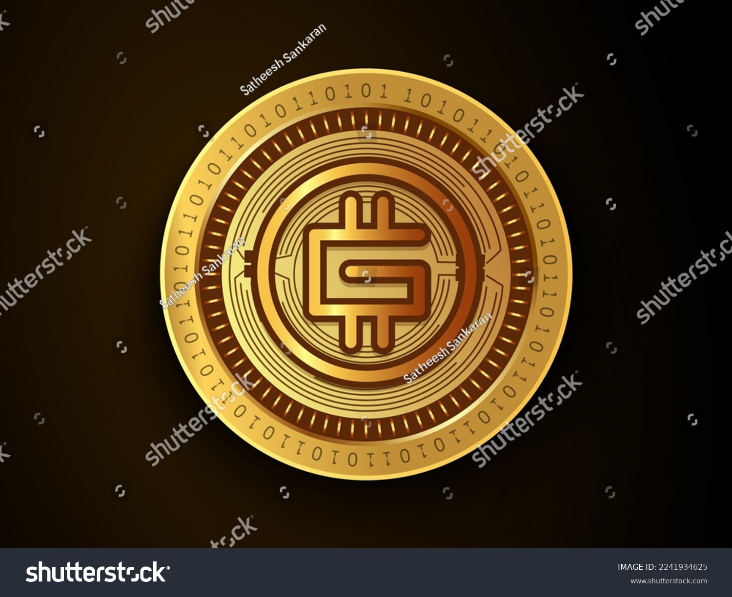 SVG of STEPN (GMT) crypto currency symbol and logo on gold coin. Virtual money concept token based on blockchain technology.  svg