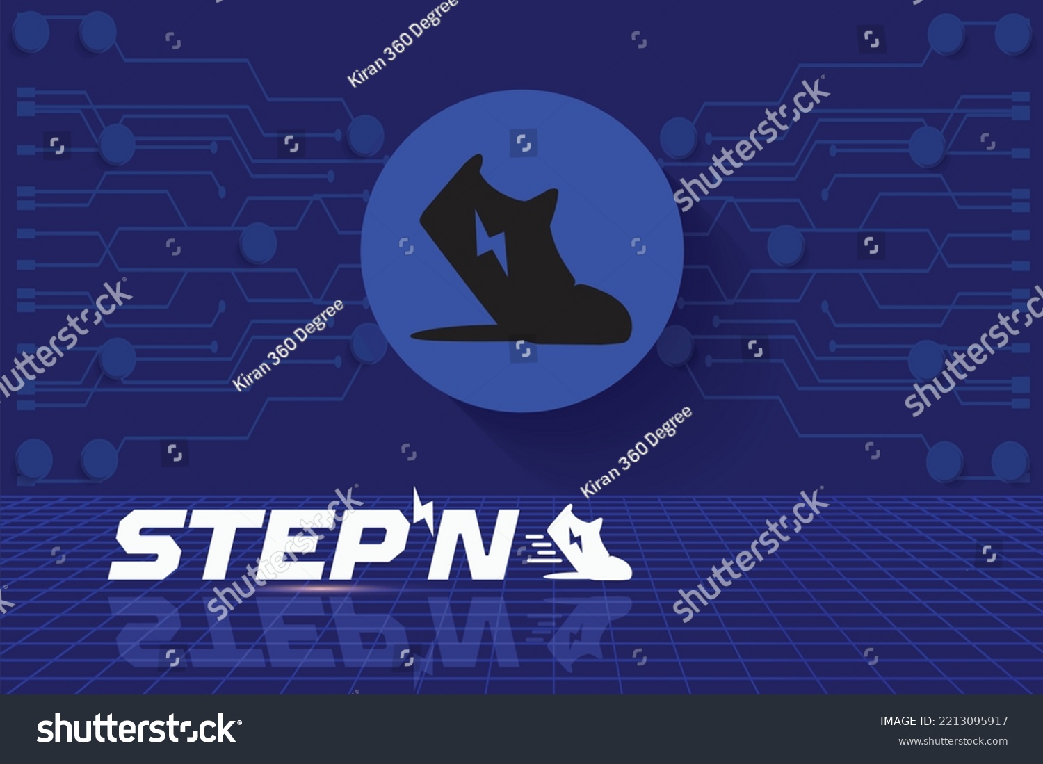 SVG of Stepn GMT crypto currency vector illustration block chain based symbol and logo on futuristic digital background. Decentralized money technology illustration. technology background and banner template svg