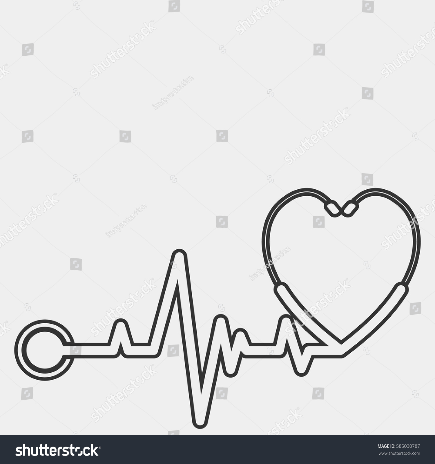 Stethoscope Heart Vector Stock Vector 585030787 - Shutterstock