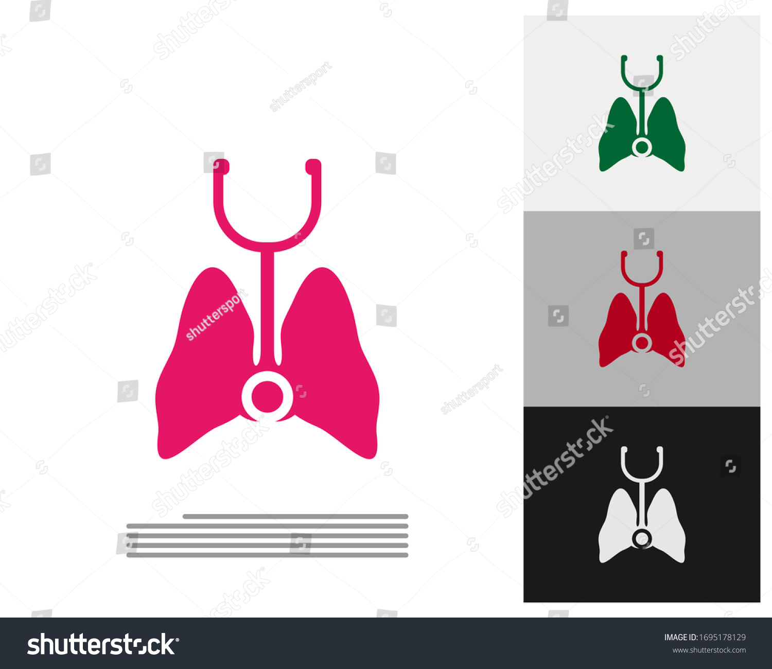 Stethoscope Lungs Logo Template Design Vector Stock Vector Royalty