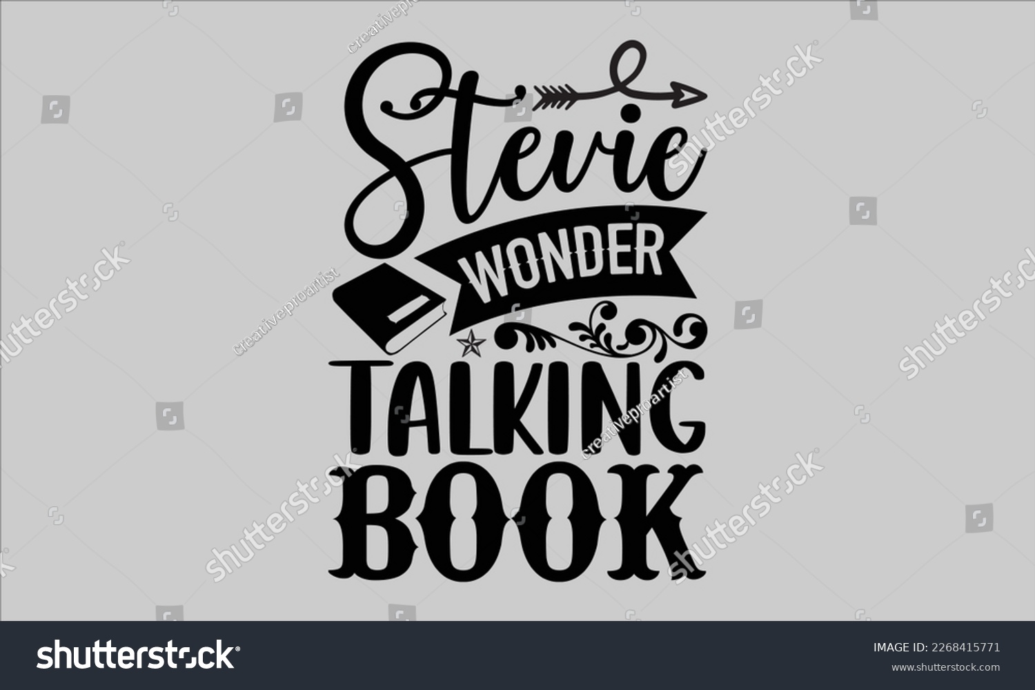 SVG of Stevie wonder talking book- Piano t- shirt design, Template Vector and Sports illustration, lettering on a white background for svg Cutting Machine, posters mog, bags eps 10. svg
