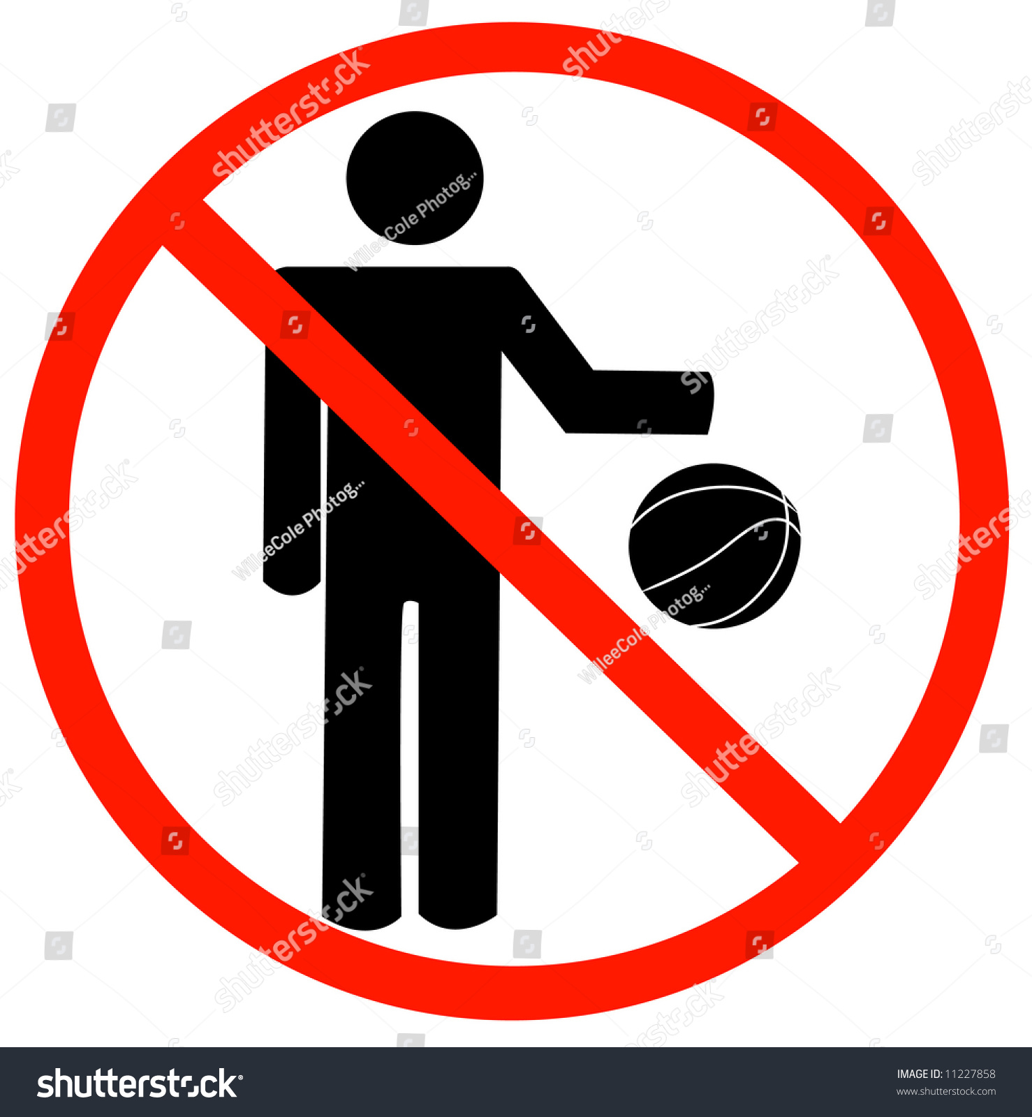 Stick Figure Bouncing Ball Not Allowed Stock Vector 11227858 - Shutterstock