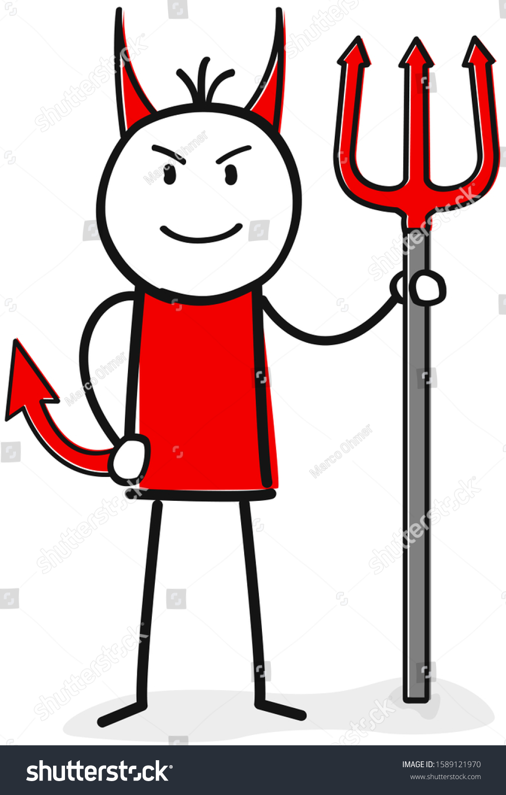 Stick Figure Devil Costume Stock Vector (Royalty Free) 1589121970