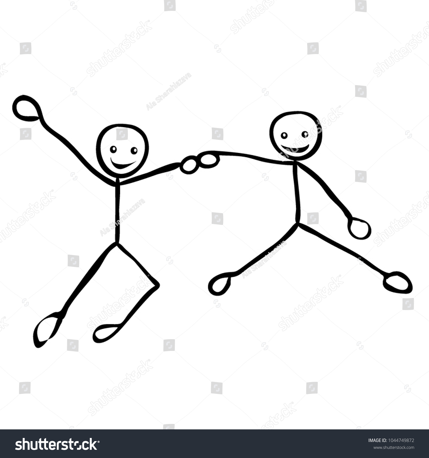 Stick Figure Jump Stock Vector (Royalty Free) 1044749872