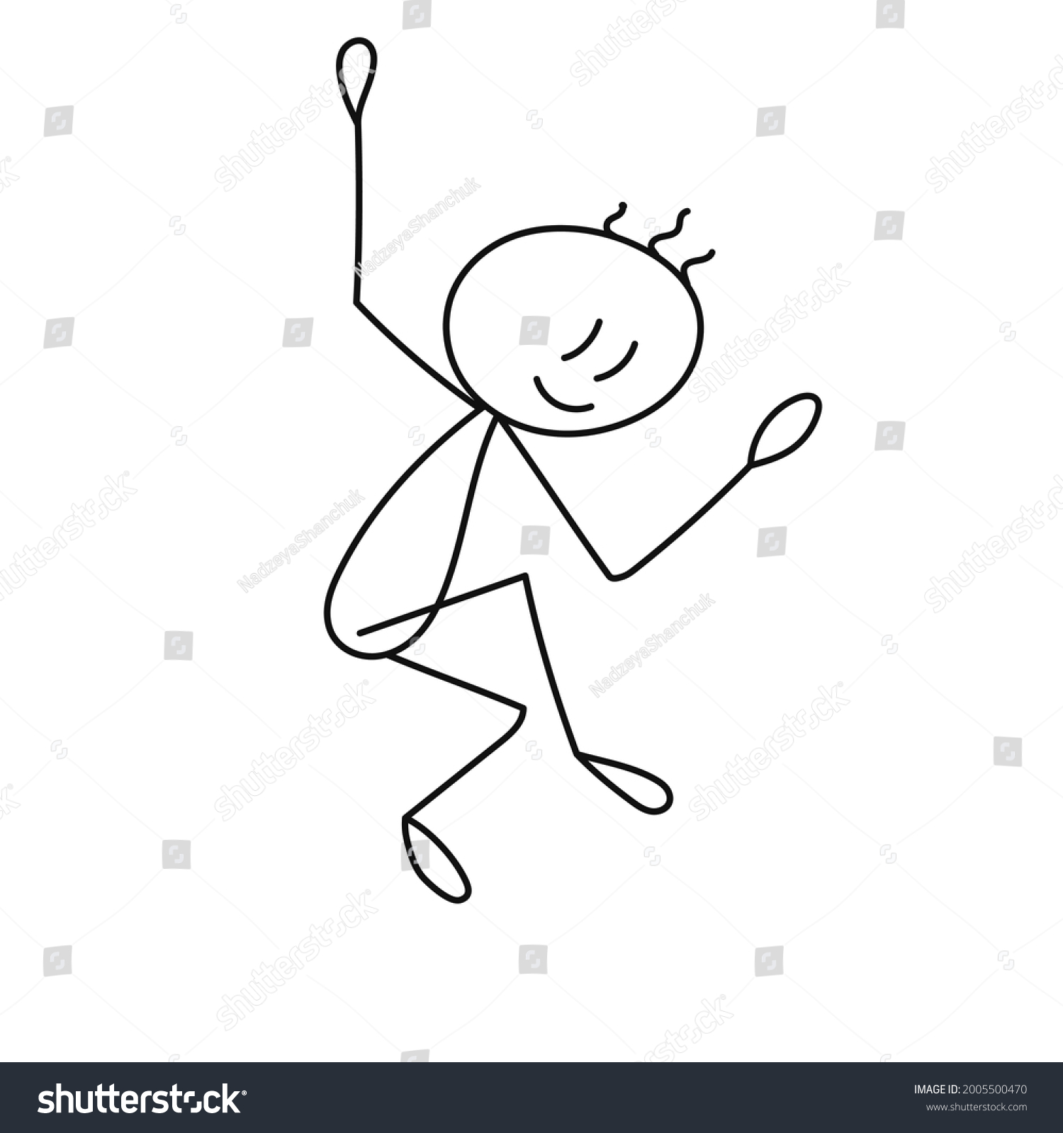 Stick Figure Man Jumping Isolated Vector Stock Vector (Royalty Free ...