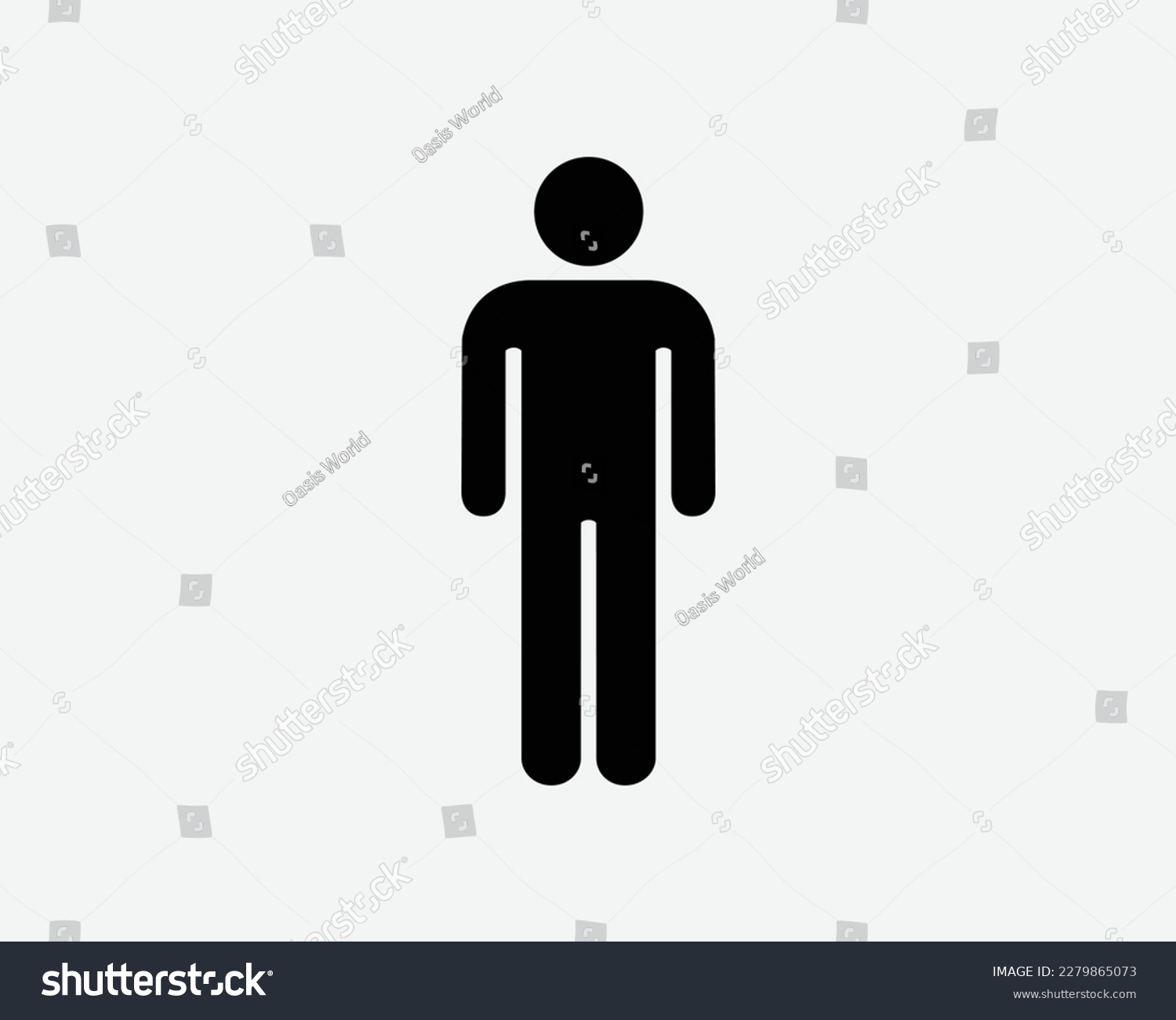 SVG of Stick Figure Man Person Stand Standing Single Pedestrian Black White Silhouette Sign Symbol Icon Vector Graphic Clipart Illustration Artwork Pictogram svg