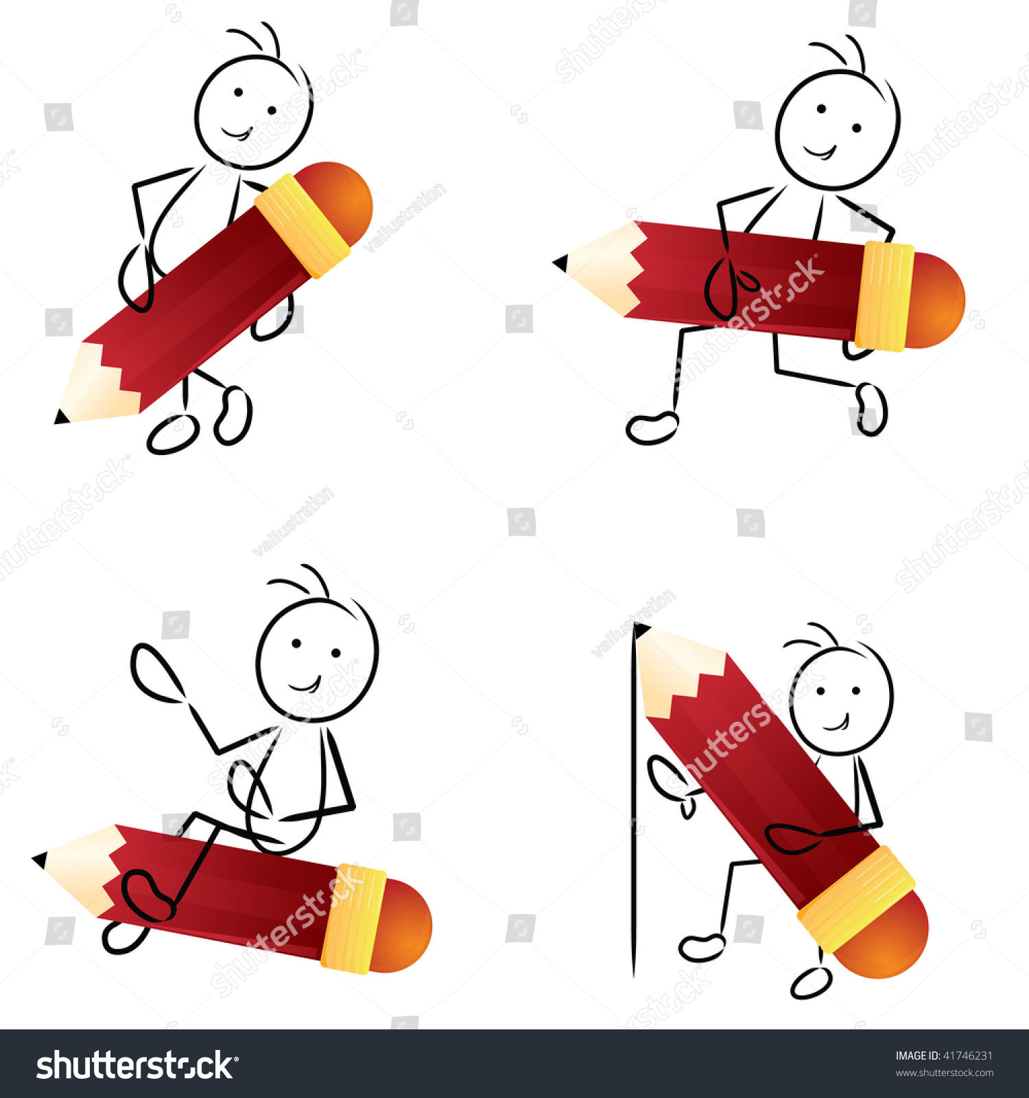 Stick Figure Pencil Stock Vector (Royalty Free) 41746231 | Shutterstock