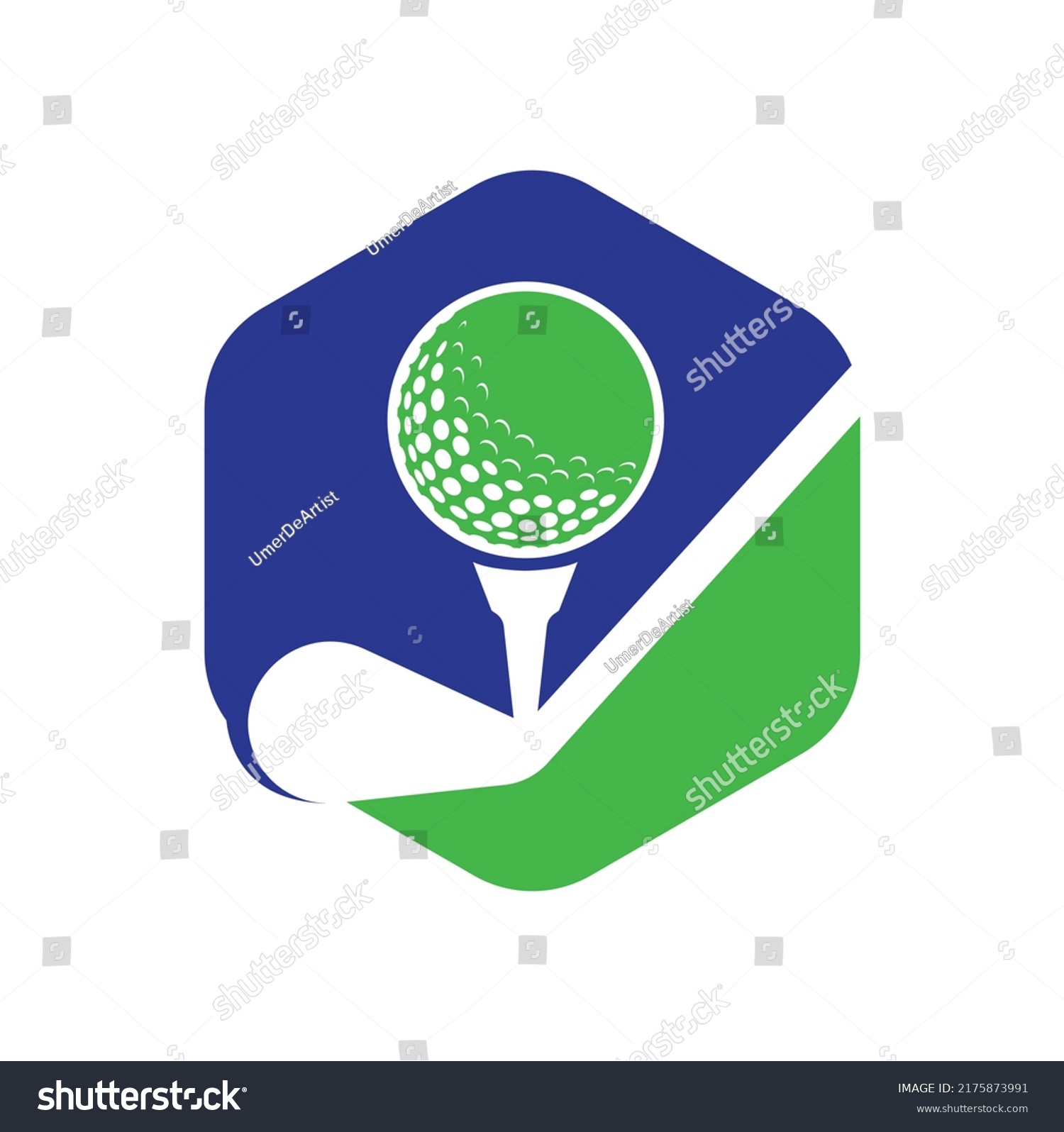 Stick Golf Logo Design Vector Template Stock Vector (Royalty Free ...