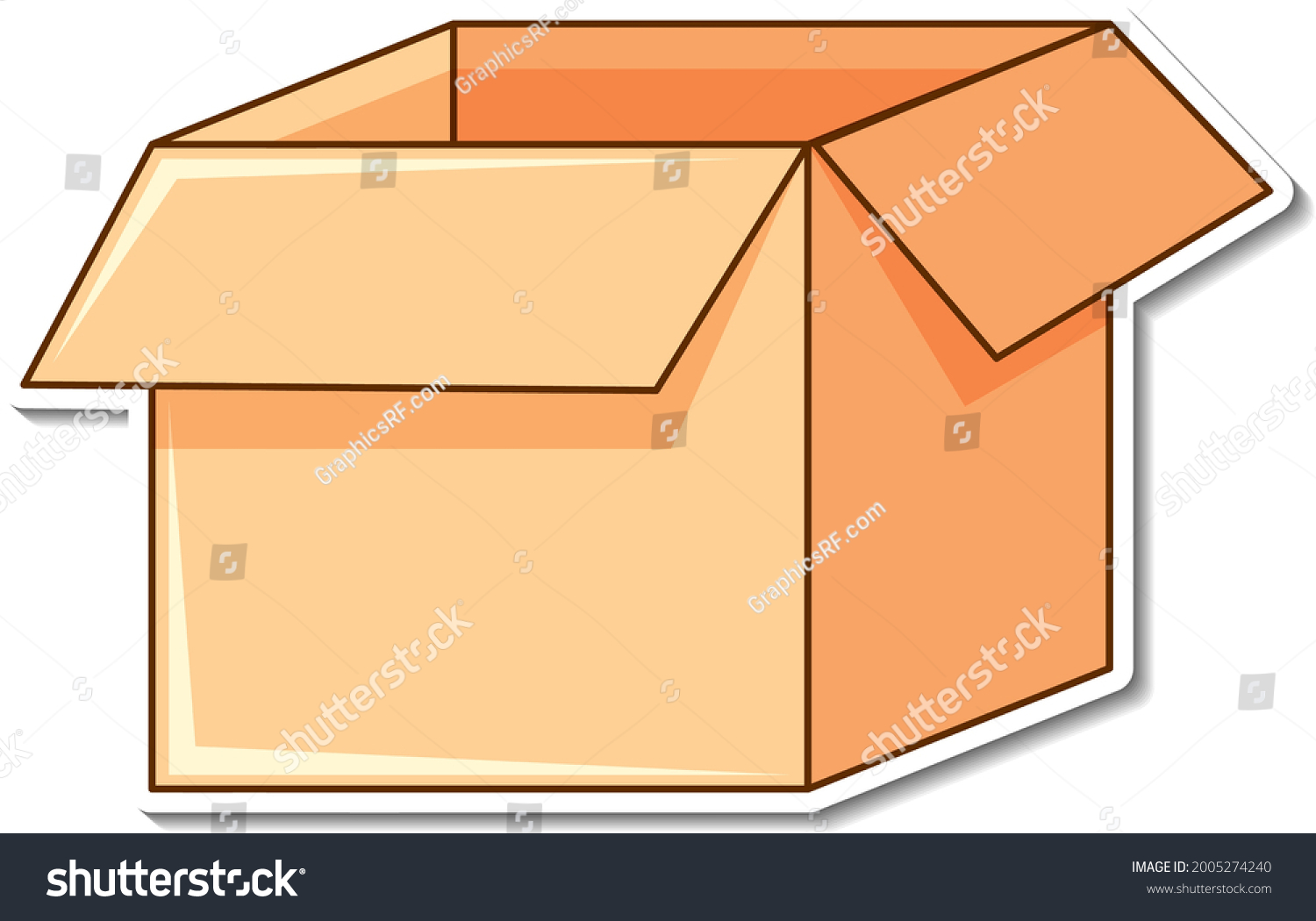 Sticker Design Empty Box Open Isolated Stock Vector (Royalty Free ...