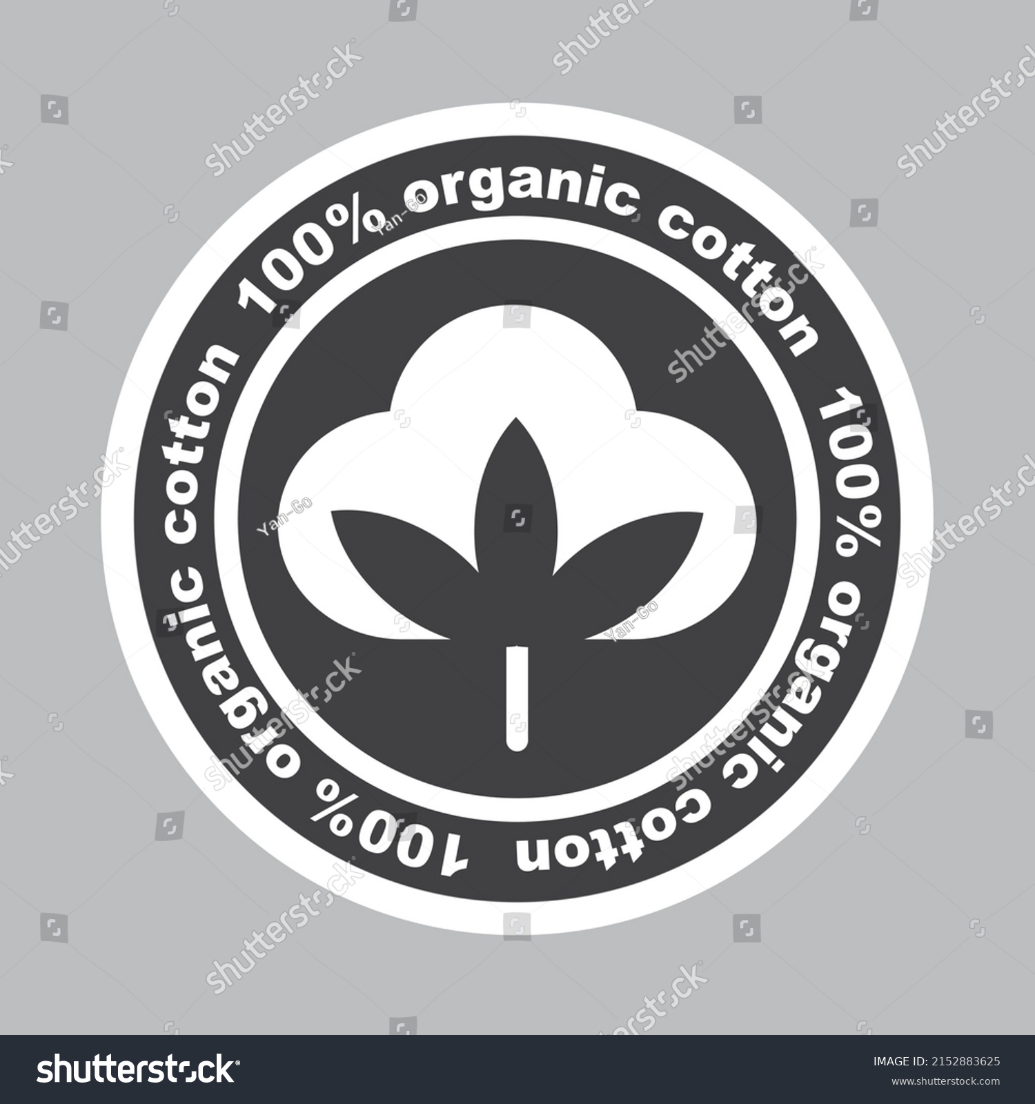 Sticker Certified Organic Cotton Stock Vector (Royalty Free) 2152883625 ...